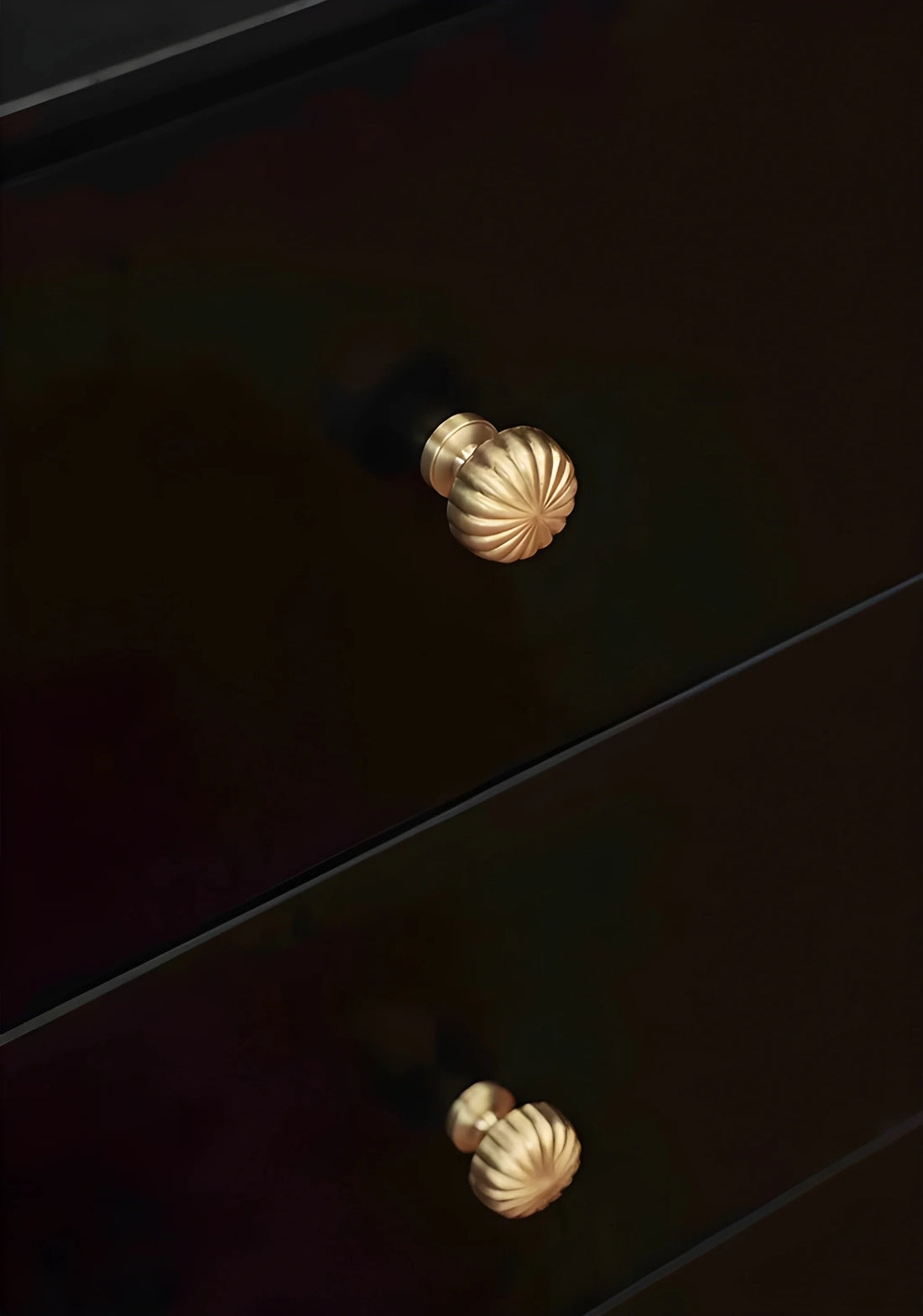 Mantara Radial Knob B-0076 is a modern brass knob in gold with brushed finish, ideal for wardrobes, doors & cabinets.