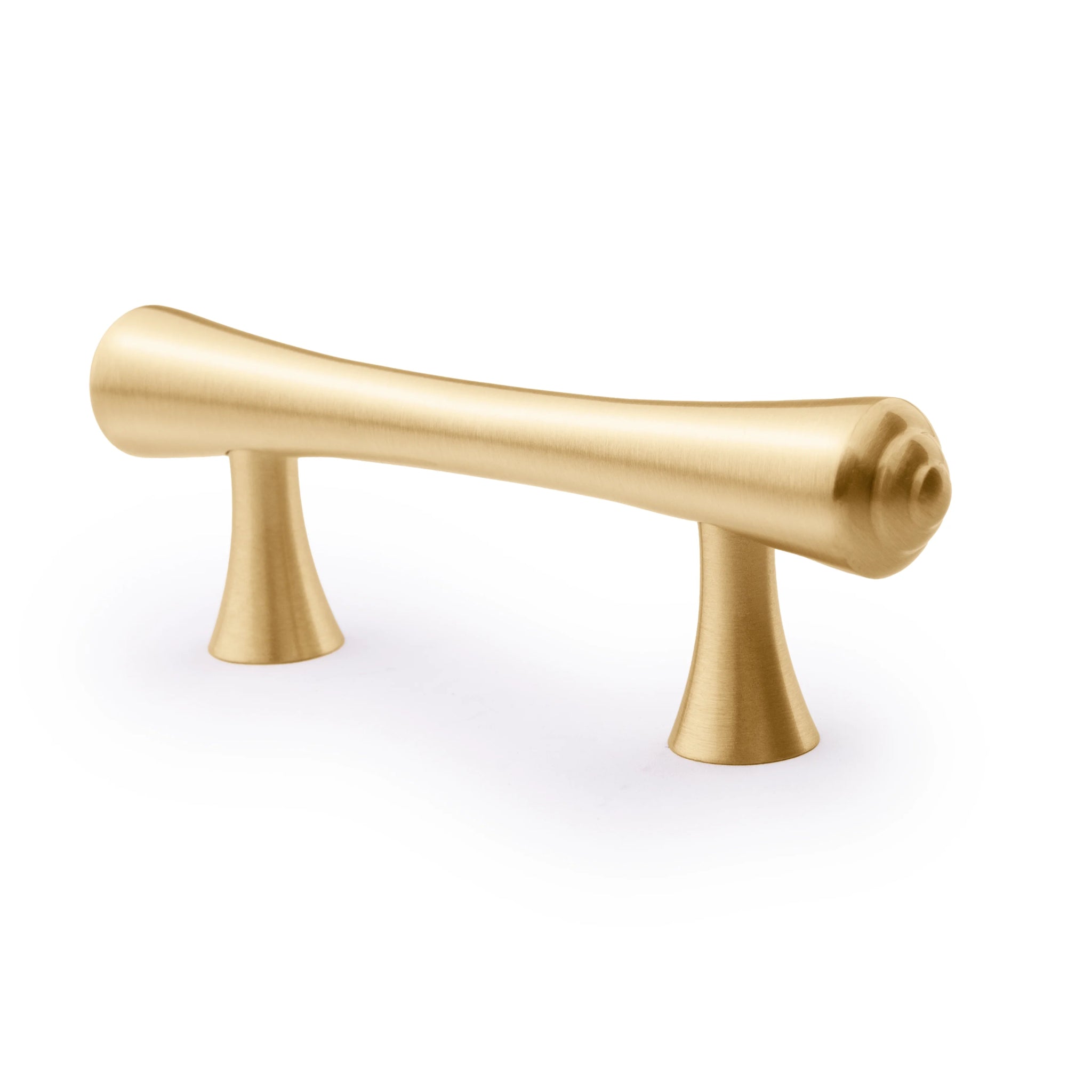 B‑0068 Raphael modern brass pull handle in brushed gold, available in 50 mm, 115 mm, 170 mm & 188 mm lengths, ideal for kitchen cabinets, drawers, wardrobes and bedroom furniture by Mantara.