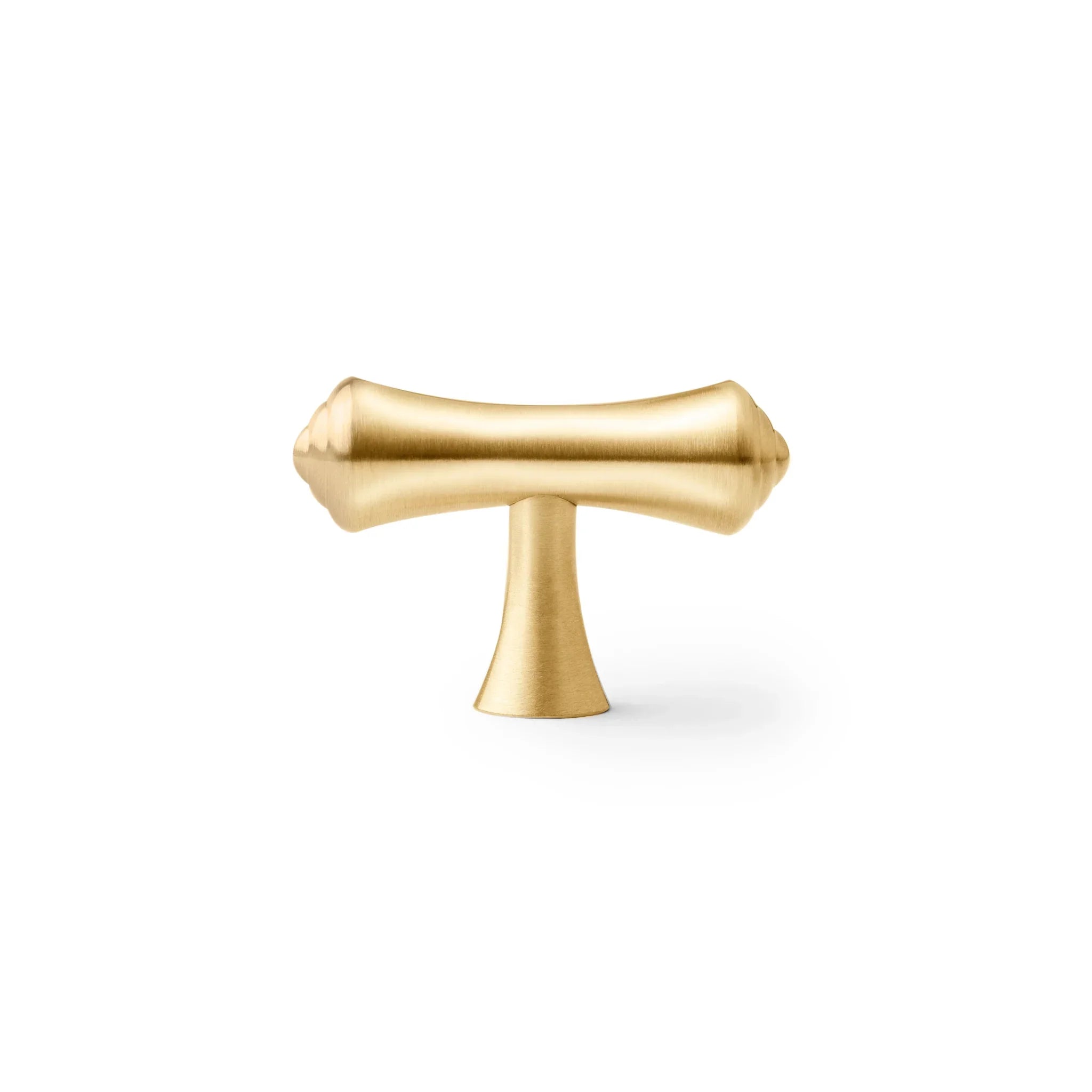 Mantara Raphael Handle B-0068 is a modern brushed brass handle in gold, ideal for kitchens, drawers, and wardrobes.