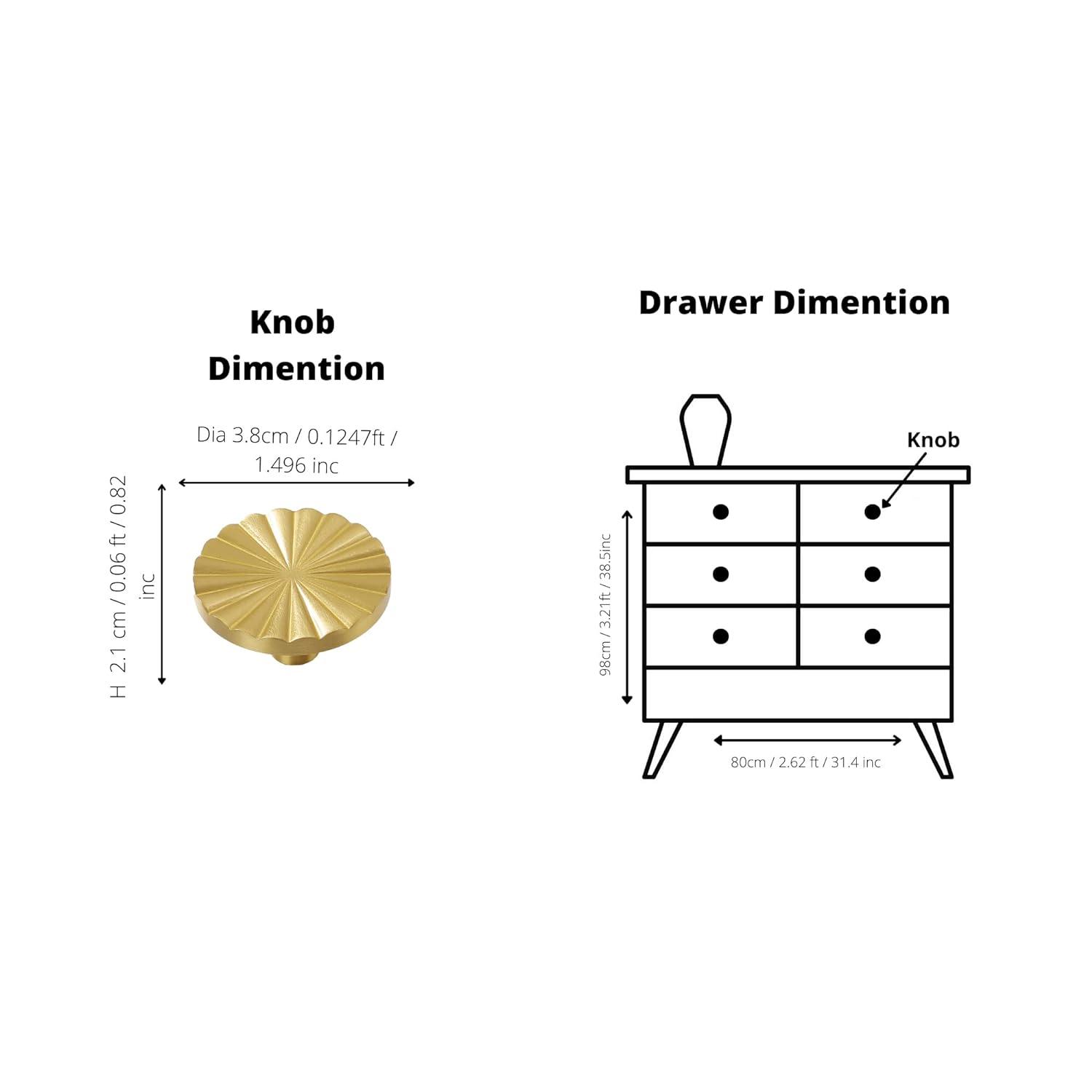 Rasya Knob Knob 38mm / Gold / Brass - M A N T A R A