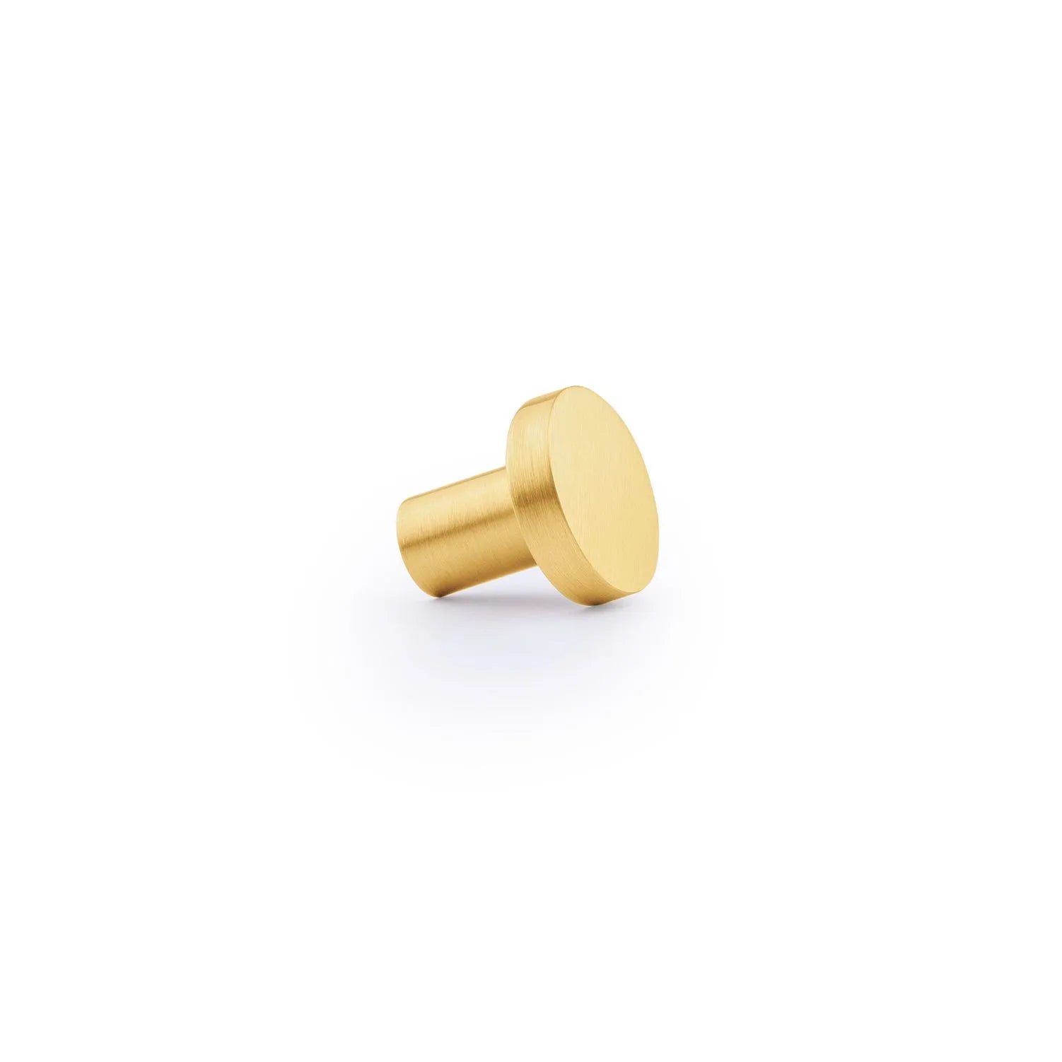 Regal knob B-0004, gold brass, Dia20mm H20mm, brushed finish, for drawers & cabinets by Mantara