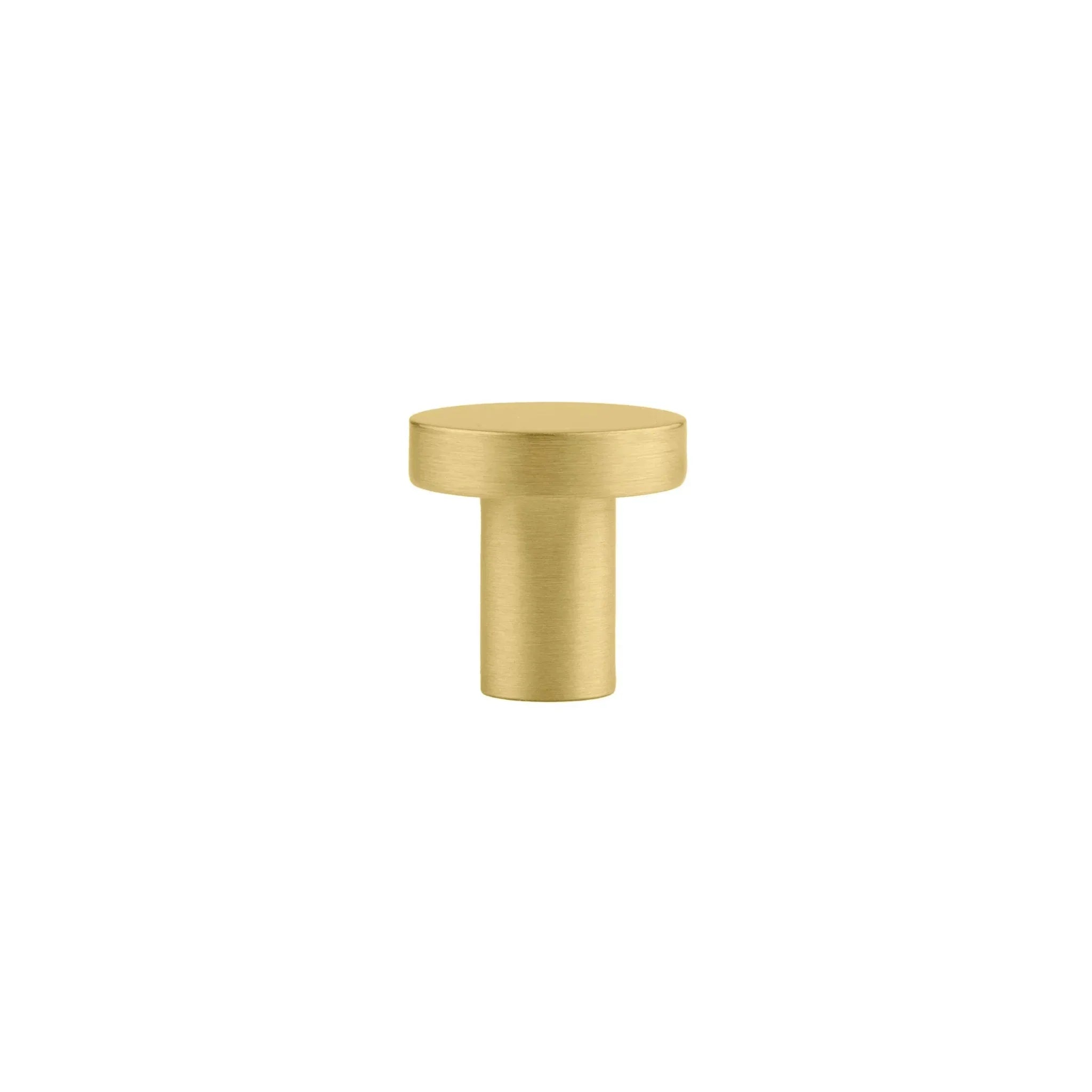 Regal knob B-0004, gold brass, Dia20mm H20mm, brushed finish, for drawers & cabinets by Mantara