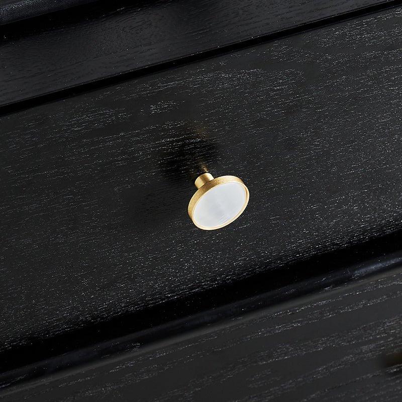 Regal pearl knob B-0005 decorative shell and brass knob with handle, white finish, sizes 27mm 32mm 37mm 130mm 162mm 254mm, for cabinets & drawers by Mantara