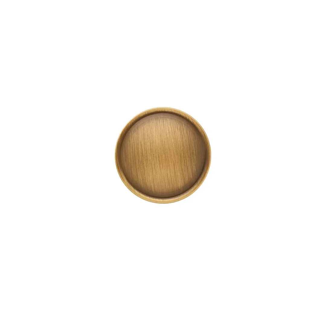 The Mantara B-0007 Regina Knob is a modern brass knob in satin gold and bronze, perfect for kitchens, cabinets, and furniture.