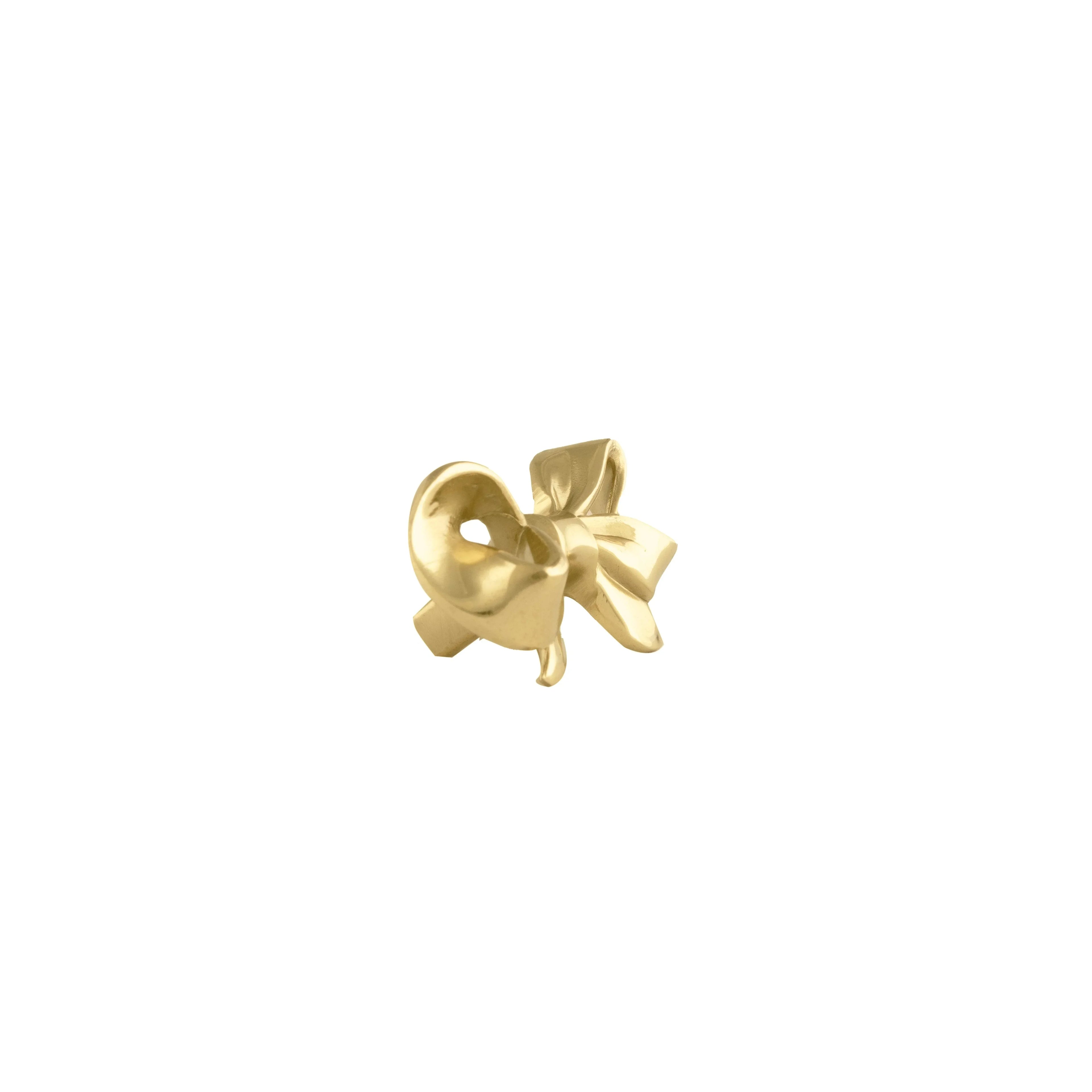 The Mantara B-0020 Ribbon Knob is a modern polished brass knob in gold, perfect for wardrobes, kitchens, drawers, and cabinets.