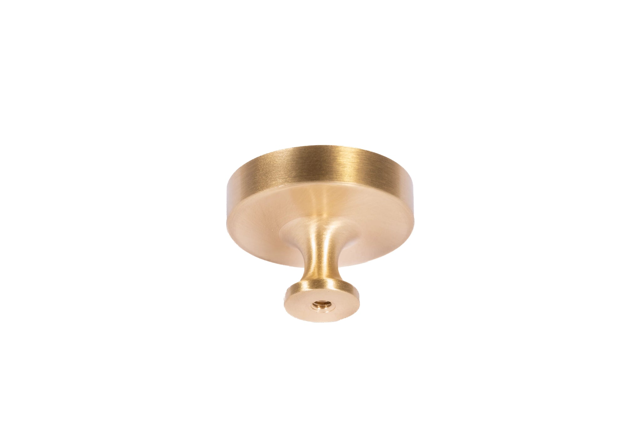 Mantara Rohin Knob W-0050 is a modern beige wood and brass knob, ideal for kitchen drawers, dresser drawers.