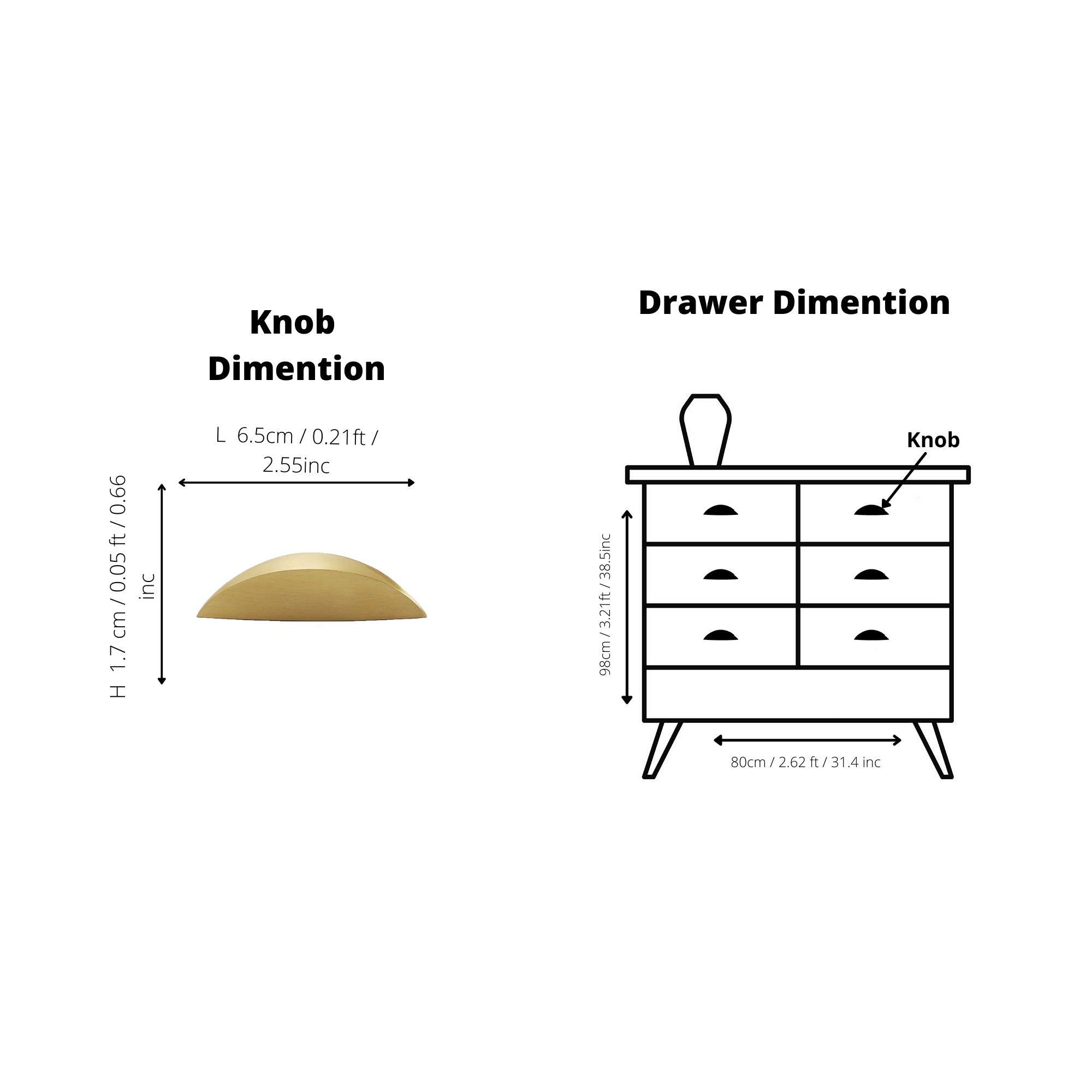 Selene Pull Knob Handles 65mm / Gold / Brass - M A N T A R A