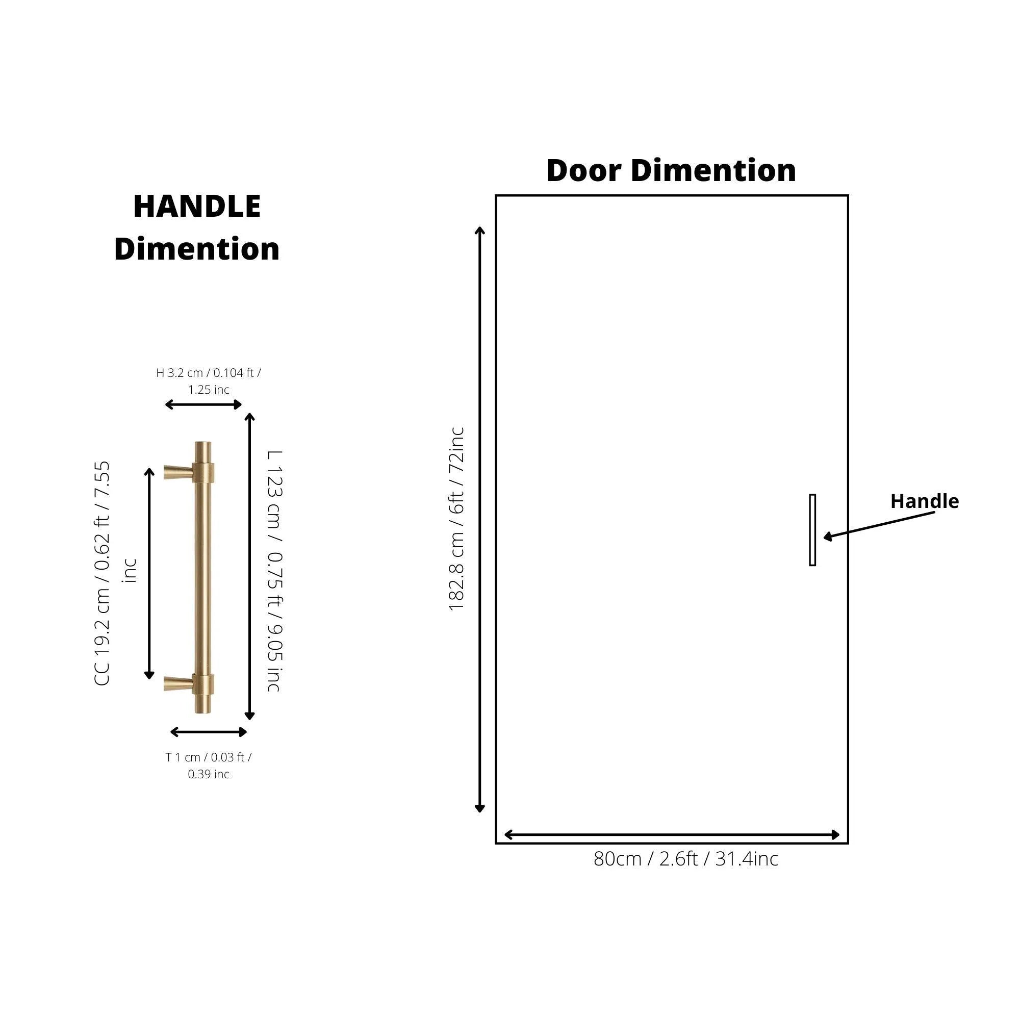 B-0054 Seraphine solid brass cabinet pull handle, brushed gold, sizes 50mm, 128mm, 165mm, 200mm, 230mm & 265mm, for kitchen drawers & wardrobes by Mantara.