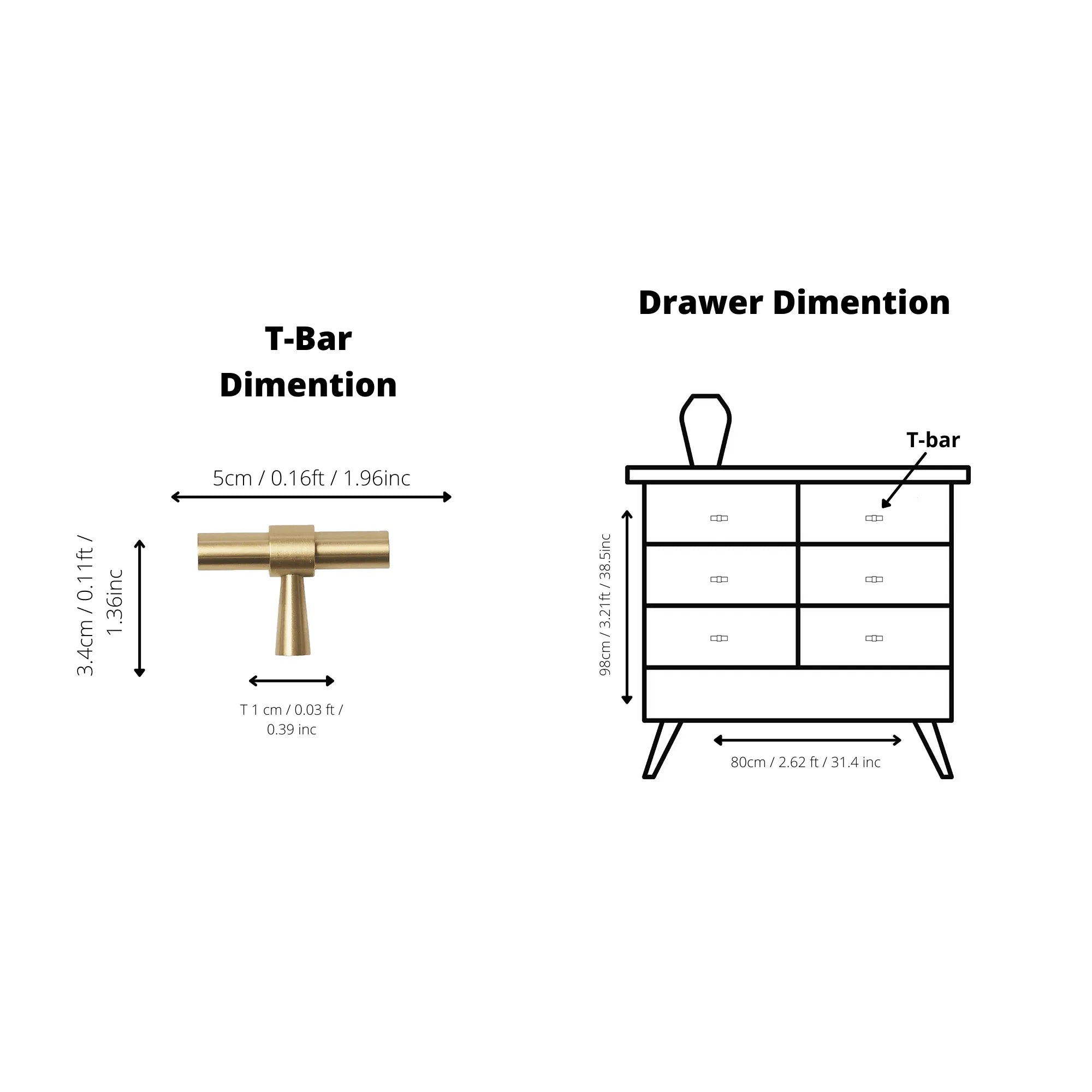 B-0054 Seraphine solid brass cabinet pull handle, brushed gold, sizes 50mm, 128mm, 165mm, 200mm, 230mm & 265mm, for kitchen drawers & wardrobes by Mantara.