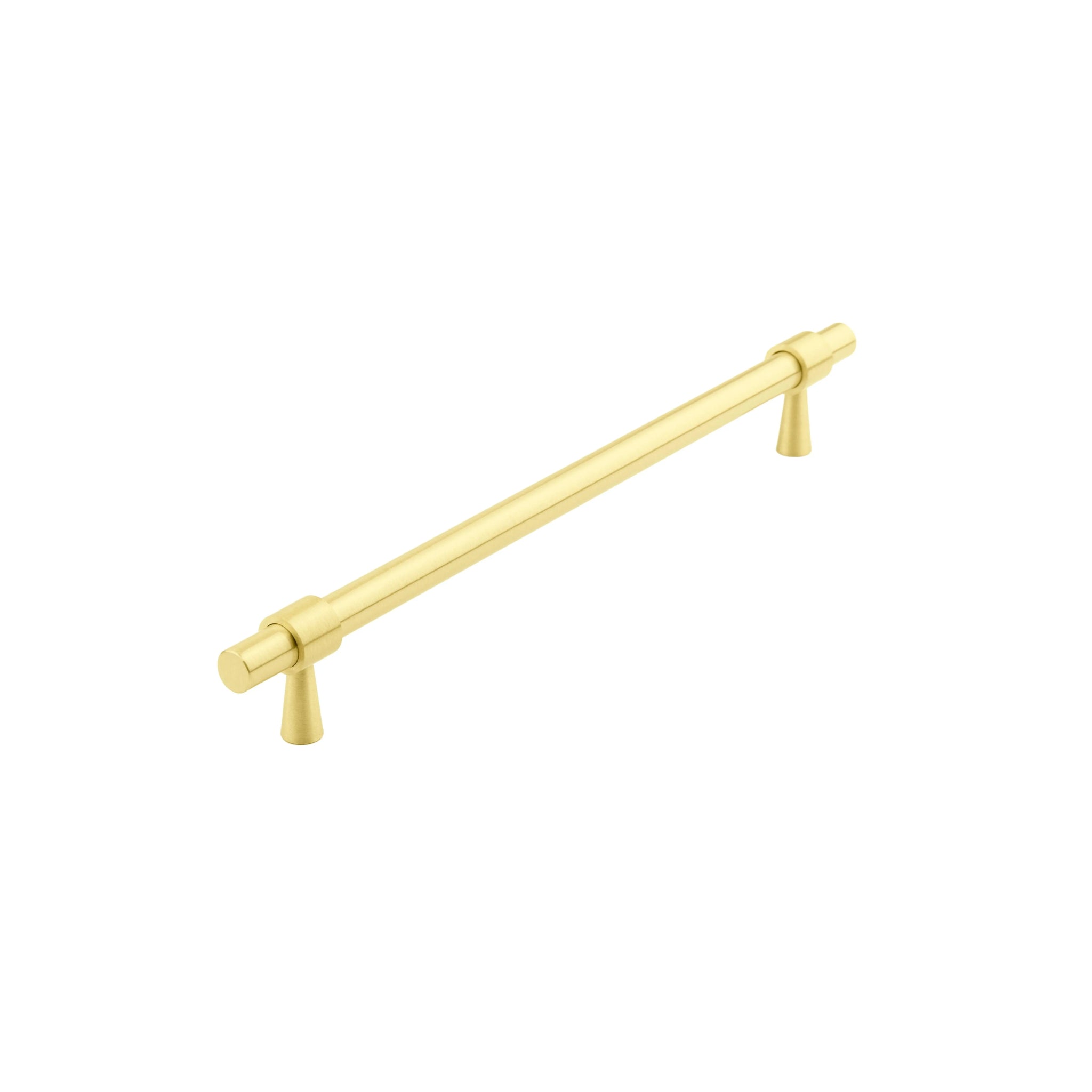 B-0054 Seraphine solid brass cabinet pull handle, brushed gold, sizes 50mm, 128mm, 165mm, 200mm, 230mm & 265mm, for kitchen drawers & wardrobes by Mantara.