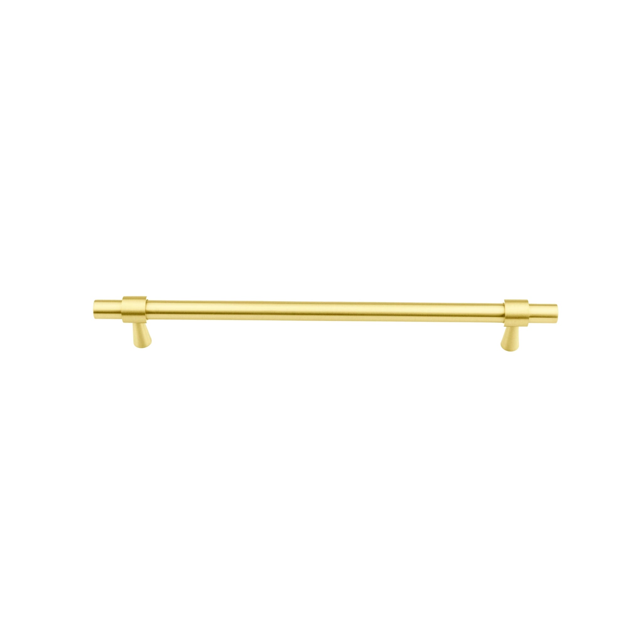 B-0054 Seraphine solid brass cabinet pull handle, brushed gold, sizes 50mm, 128mm, 165mm, 200mm, 230mm & 265mm, for kitchen drawers & wardrobes by Mantara.