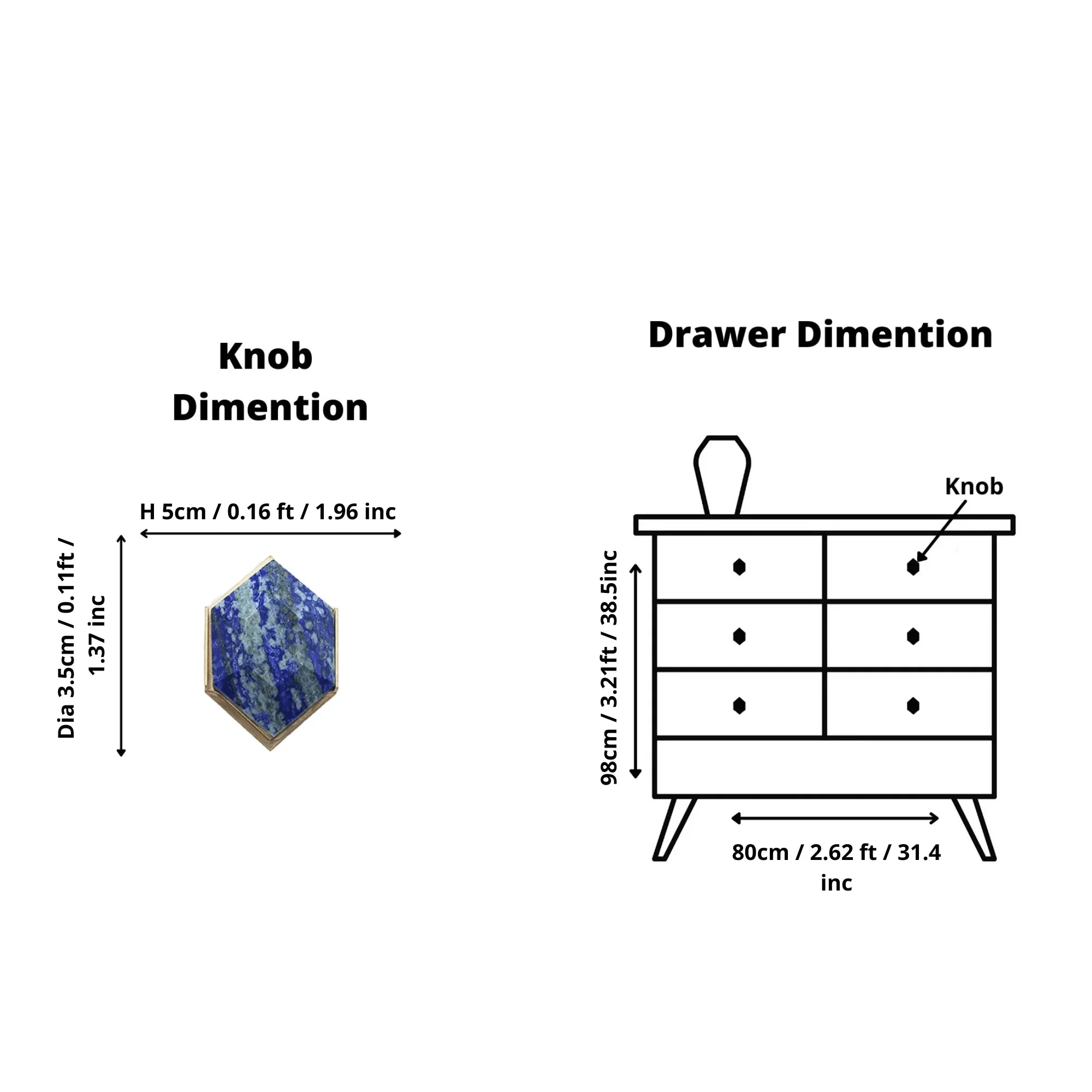 The Mantara C-0004 is a Nordic crystal + brass knob in blue, ideal for wardrobes, drawers & cabinets.