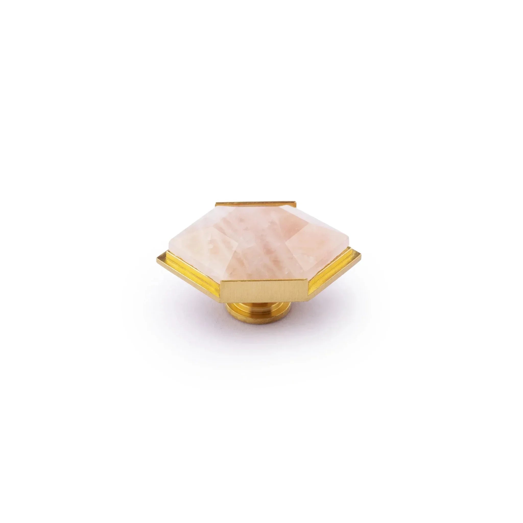The Mantara C-0004 is a Nordic crystal + brass knob in pink, ideal for wardrobes, drawers & cabinets.