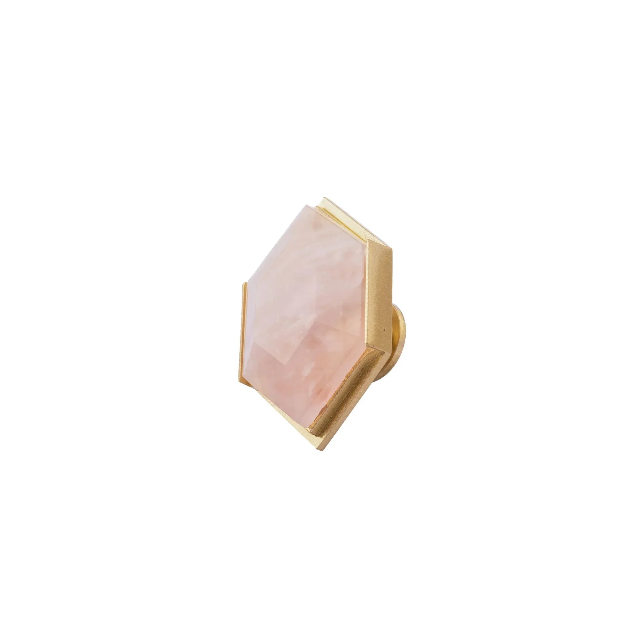 The Mantara C-0004 is a Nordic crystal + brass knob in pink, ideal for wardrobes, drawers & cabinets.