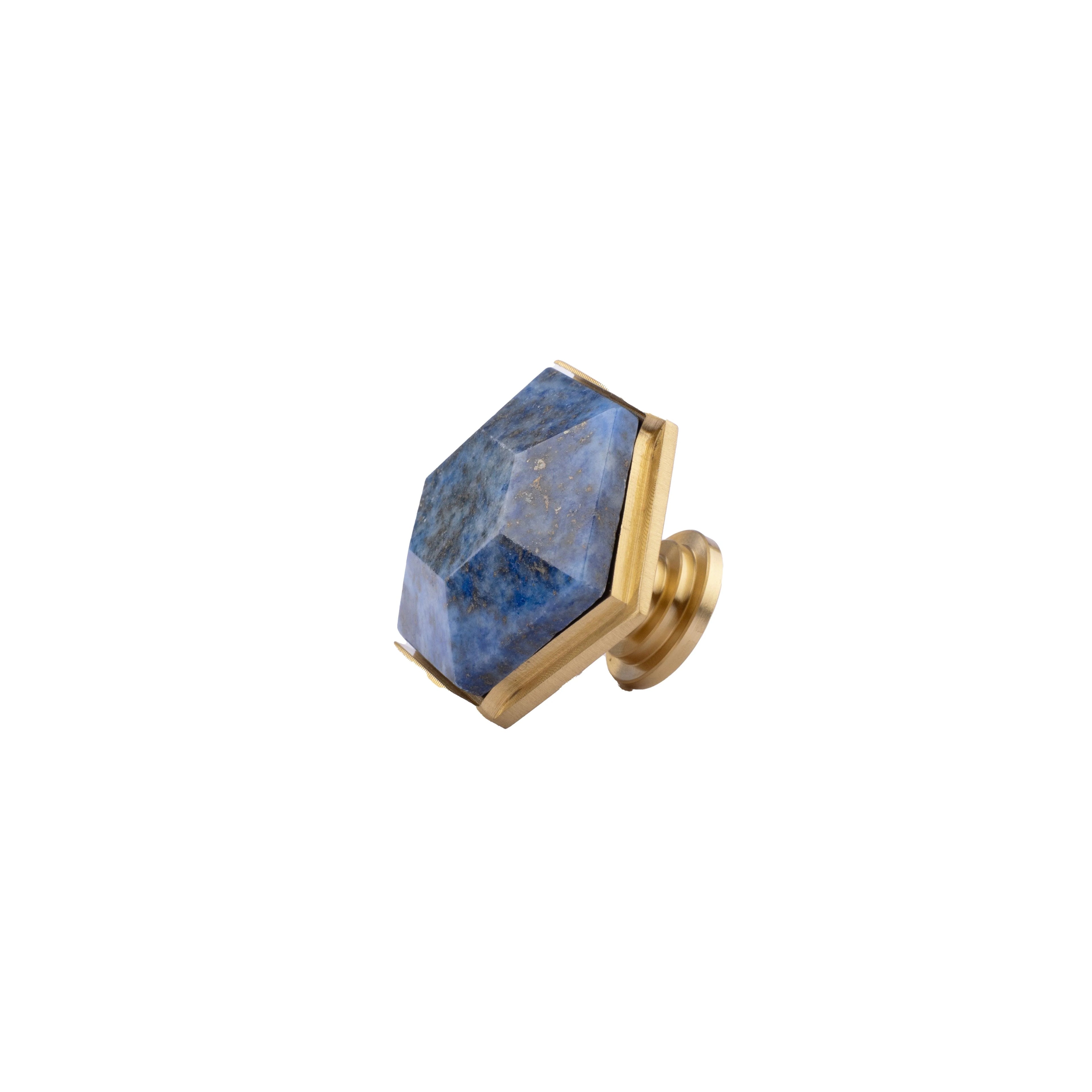 The Mantara C-0004 is a Nordic crystal + brass knob in blue, ideal for wardrobes, drawers & cabinets.