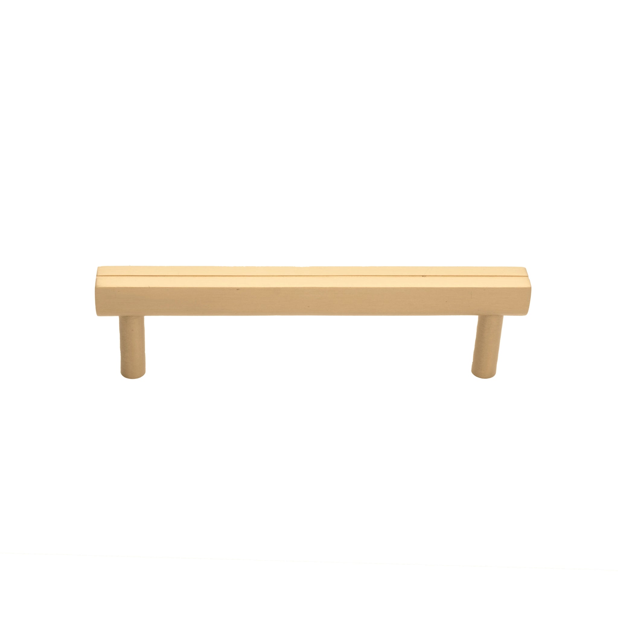 B-0055 Skyline solid brass cabinet pull handle, brushed gold, sizes 115mm & 245mm, for kitchen drawers & wardrobes by Mantara.