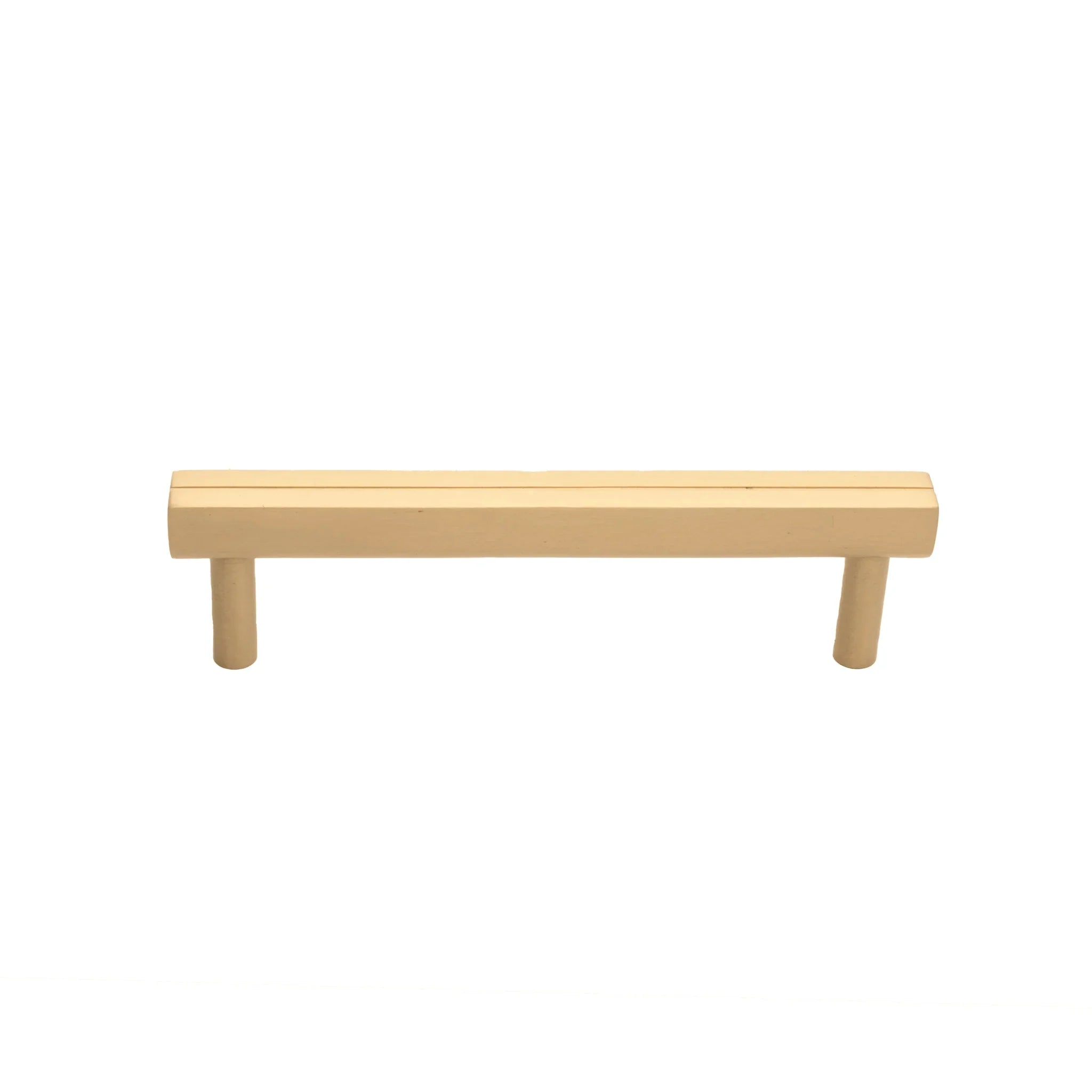 Mantara Skyline Handle B-0055 is a modern brushed brass handle in gold, ideal for main doors, cabinets, and drawers.