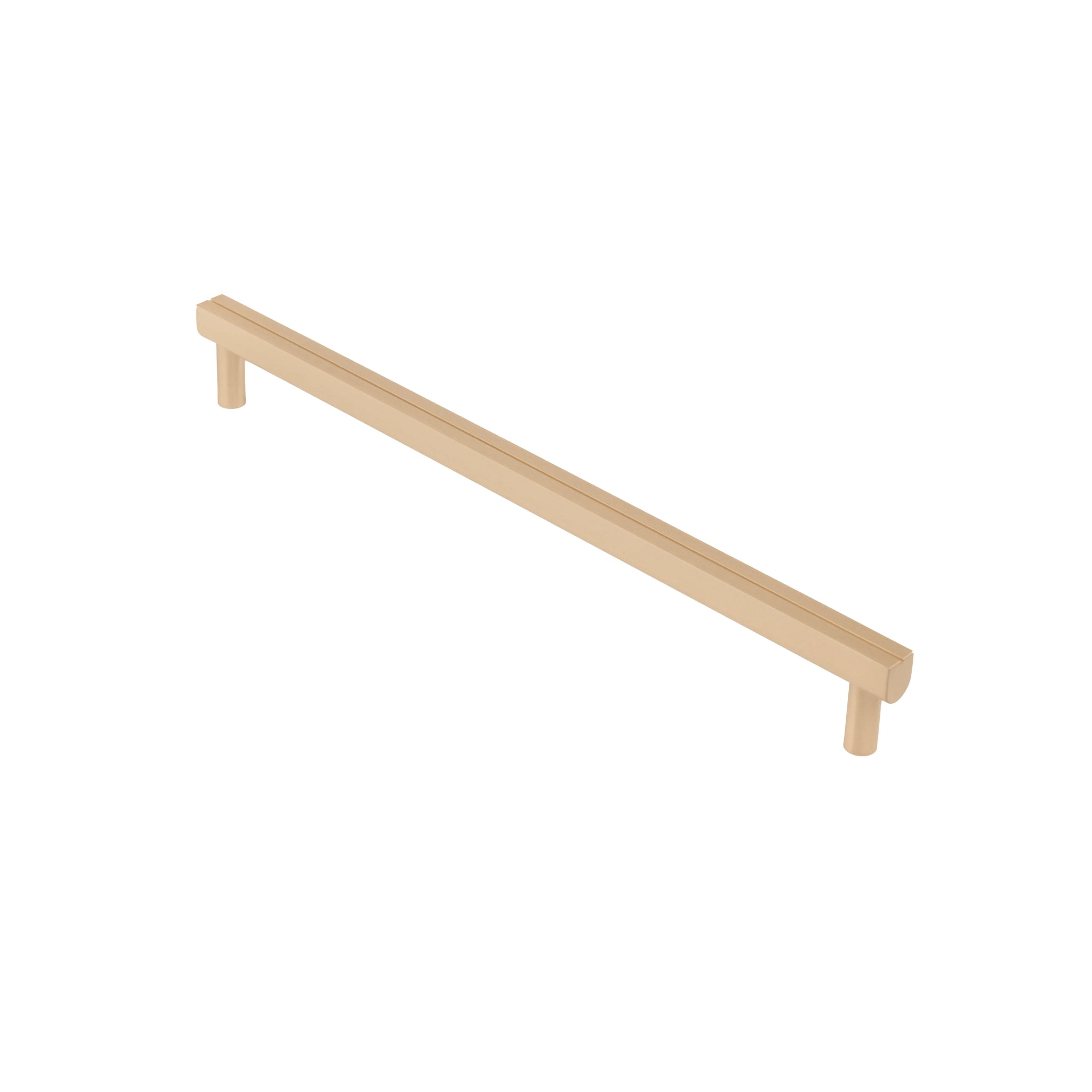 B-0055 Skyline solid brass cabinet pull handle, brushed gold, sizes 115mm & 245mm, for kitchen drawers & wardrobes by Mantara.