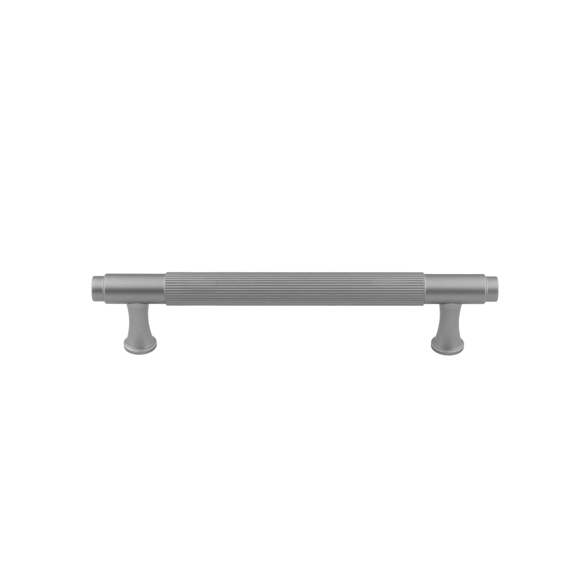 The Mantara AL-0002 Sleek Bar Handle is a modern aluminum alloy handle in grey, ideal for cabinets and wardrobes.