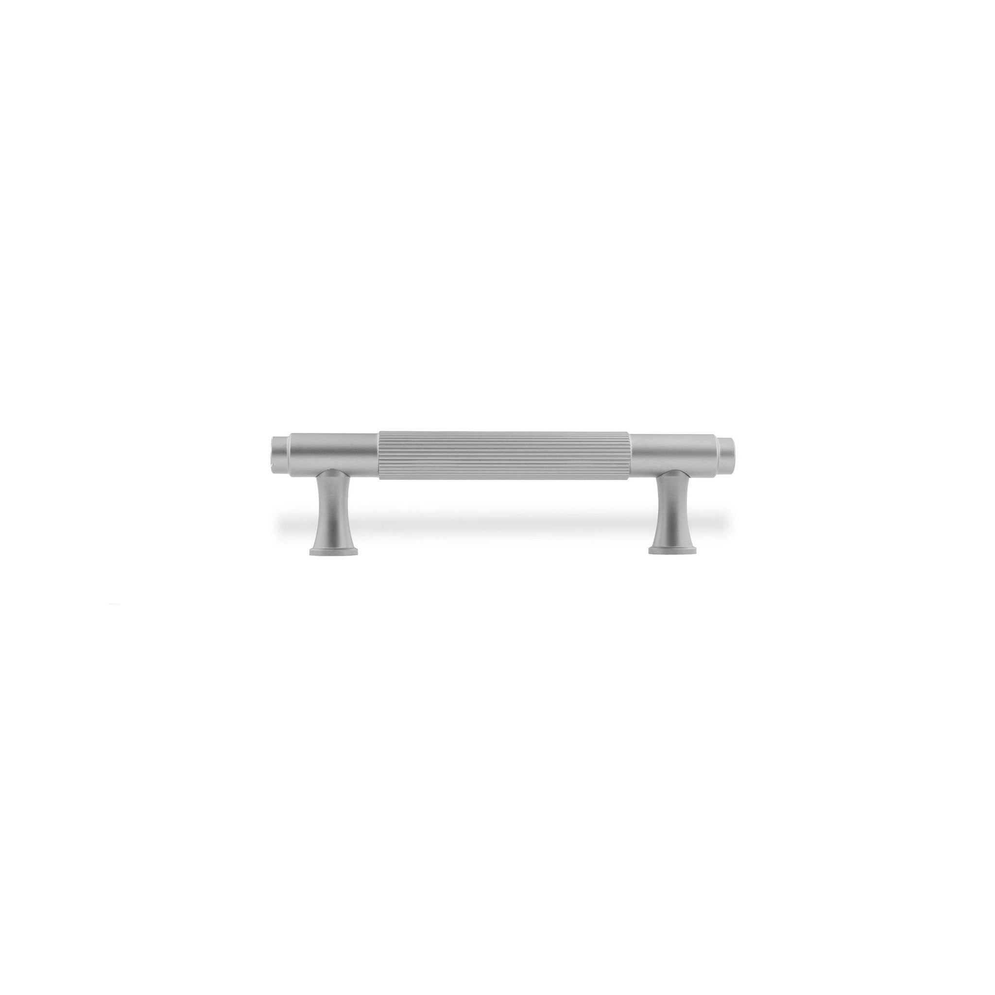 A versatile bar handle in aluminum alloy with matte rose gold or grey finish, Mantara AL-0002 bar handle for cabinets and wardrobes, SKU AL-0002.