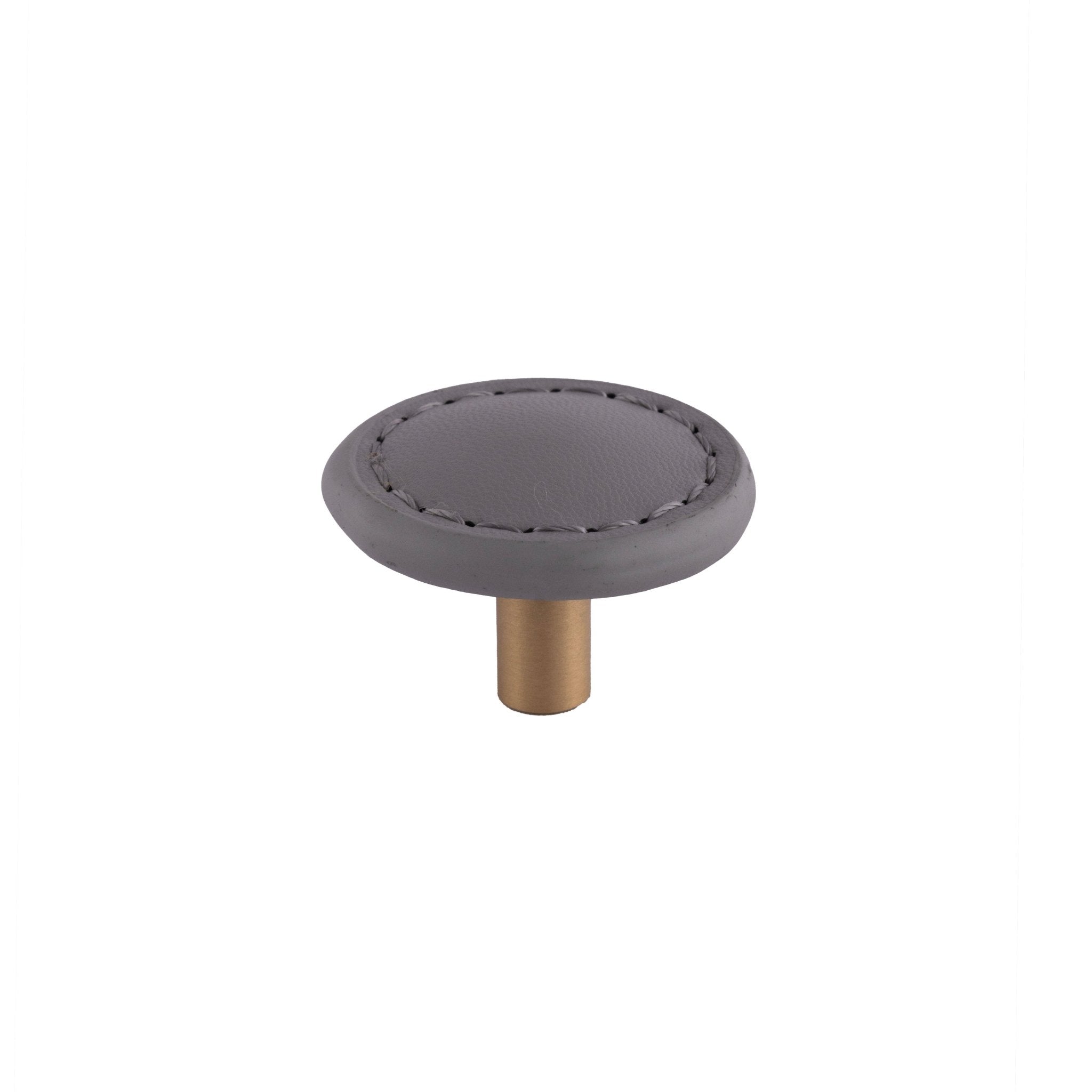 Sofia Round knob Knob 33mm / Grey / Leather - M A N T A R A