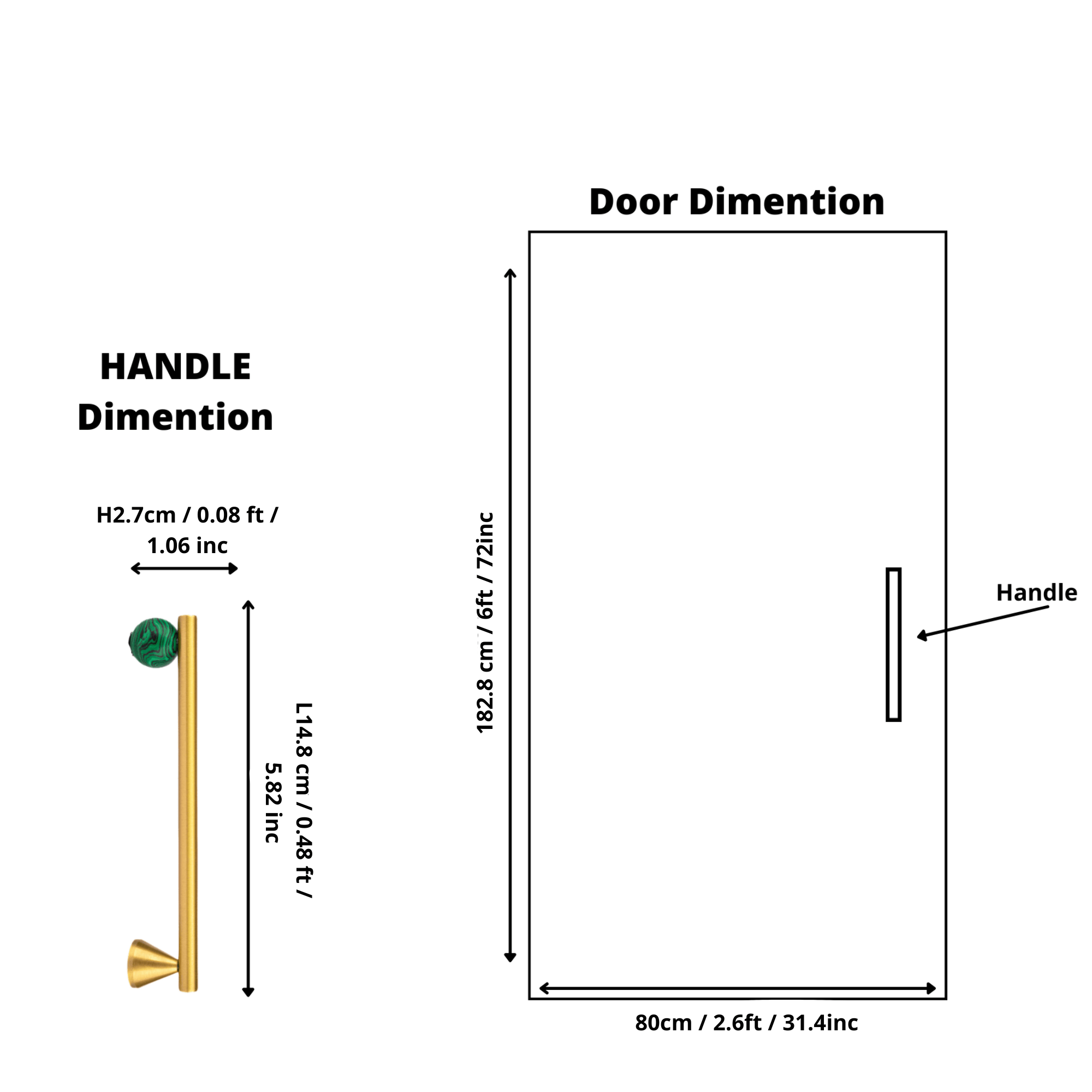 The Mantara C-0022 Solstice Handle is a modern crystal and brass handle in green, ideal for wardrobes, drawers, and cabinets.