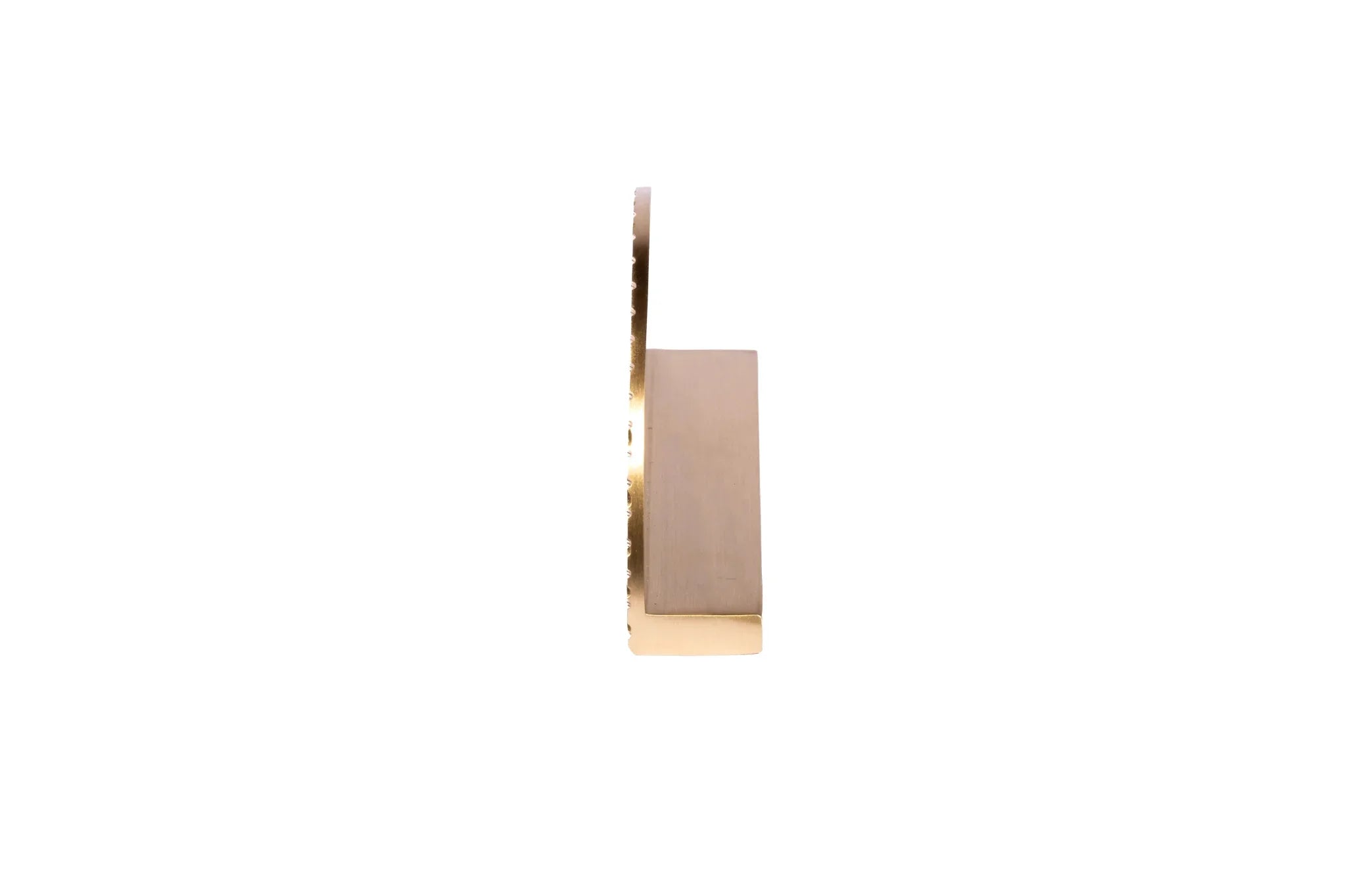 The Sorelle Handle by Mantara B-0113 is a modern brushed brass knob in gold, perfect for kitchen drawers and cabinets.