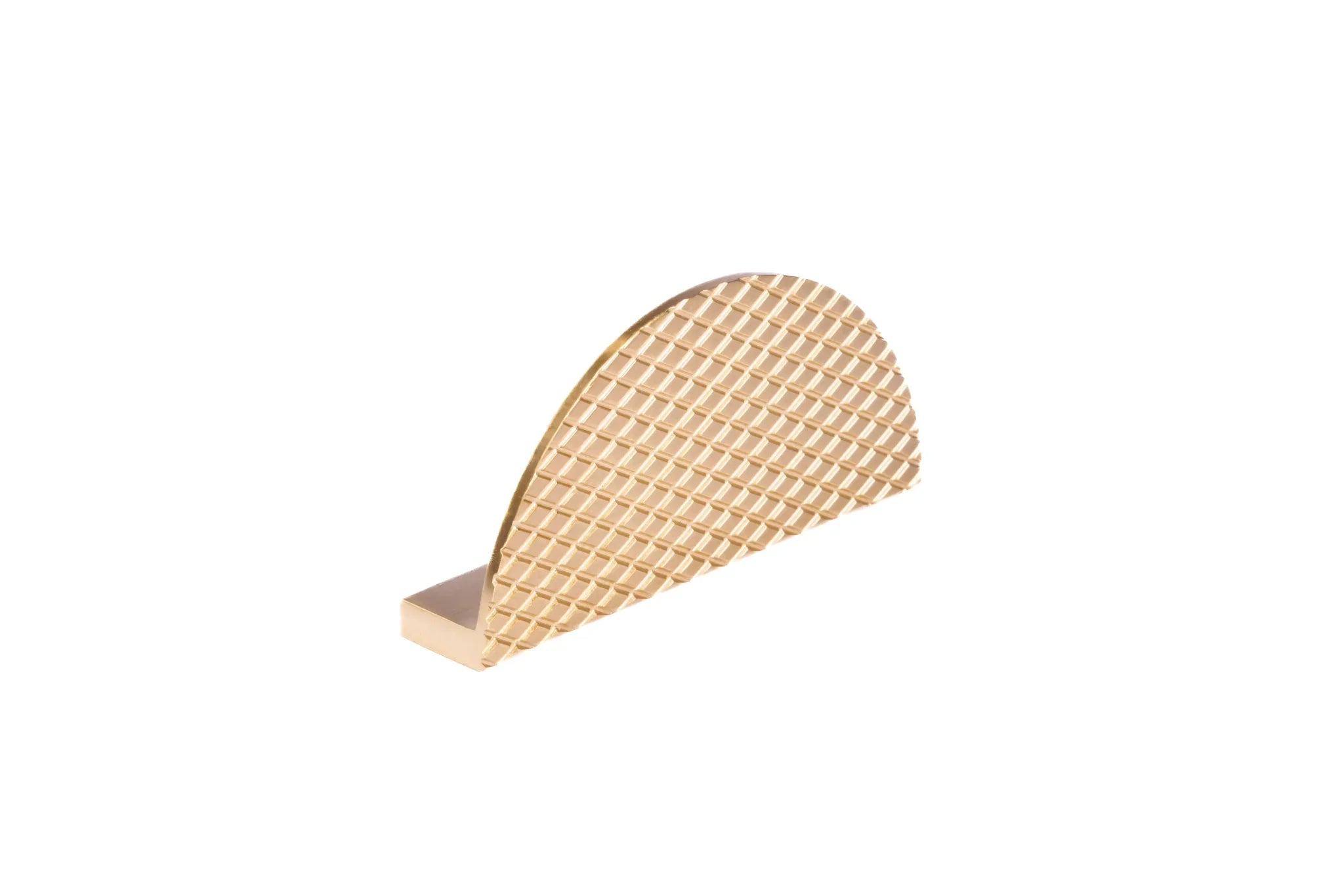 The Sorelle Handle by Mantara B-0113 is a modern brushed brass knob in gold, perfect for kitchen drawers and cabinets.
