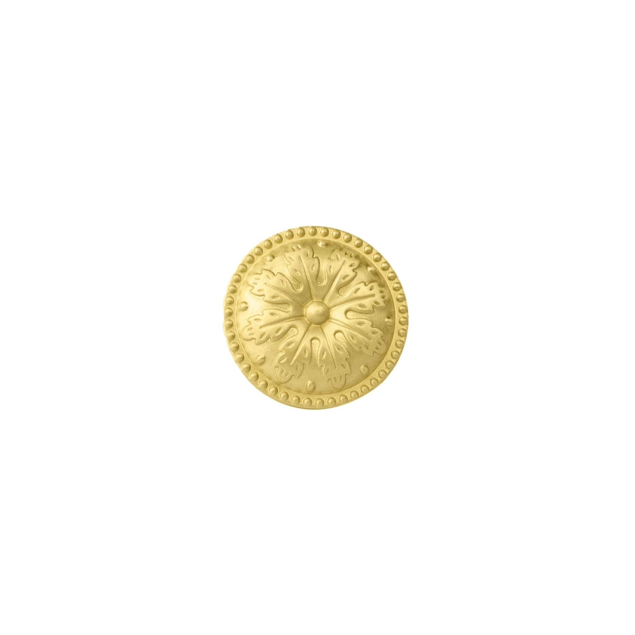 Glossy Sovereign knob B-0012, gold brass, Dia30mm H20mm, for kitchen & cabinet use by Mantara