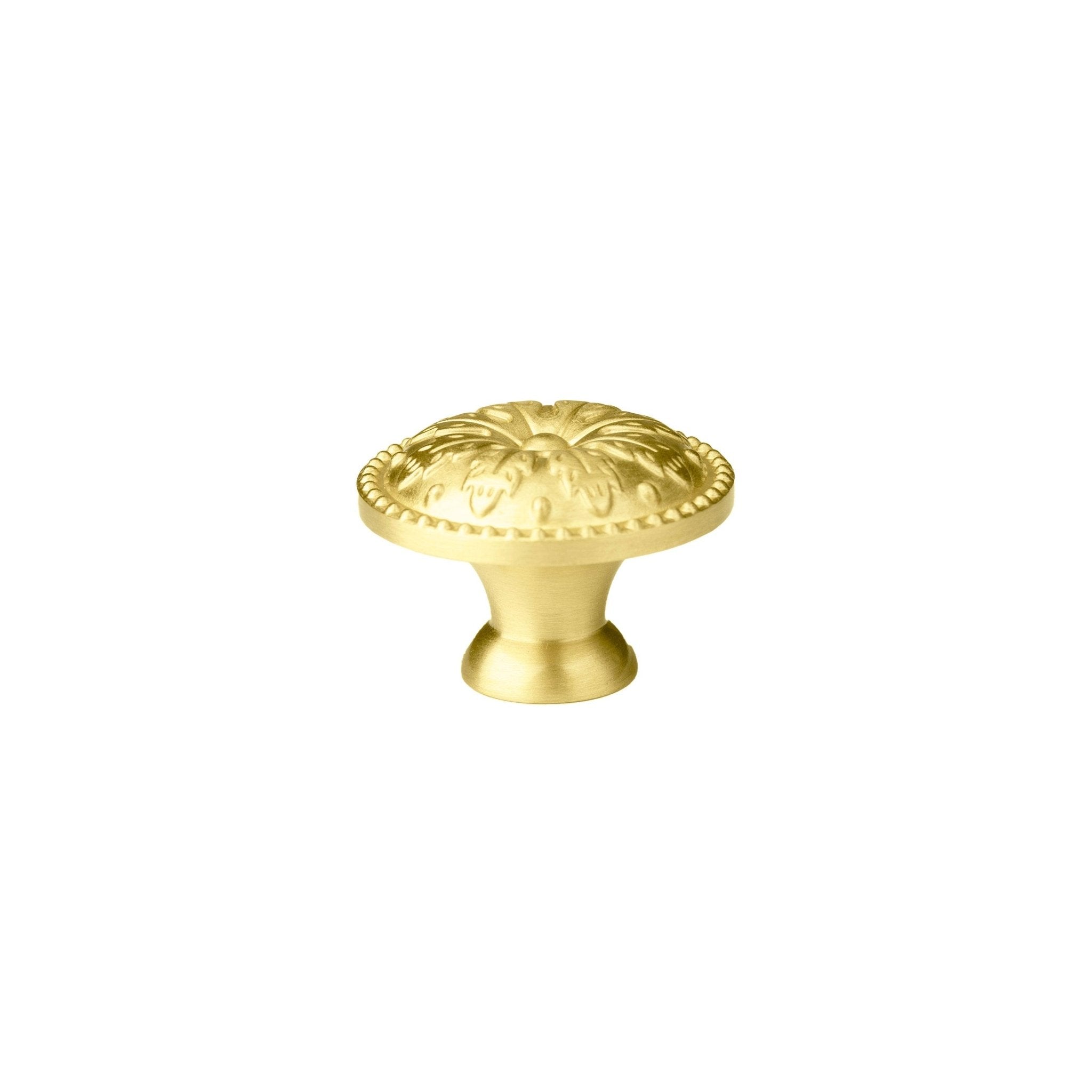 Glossy Sovereign knob B-0012, gold brass, Dia30mm H20mm, for kitchen & cabinet use by Mantara