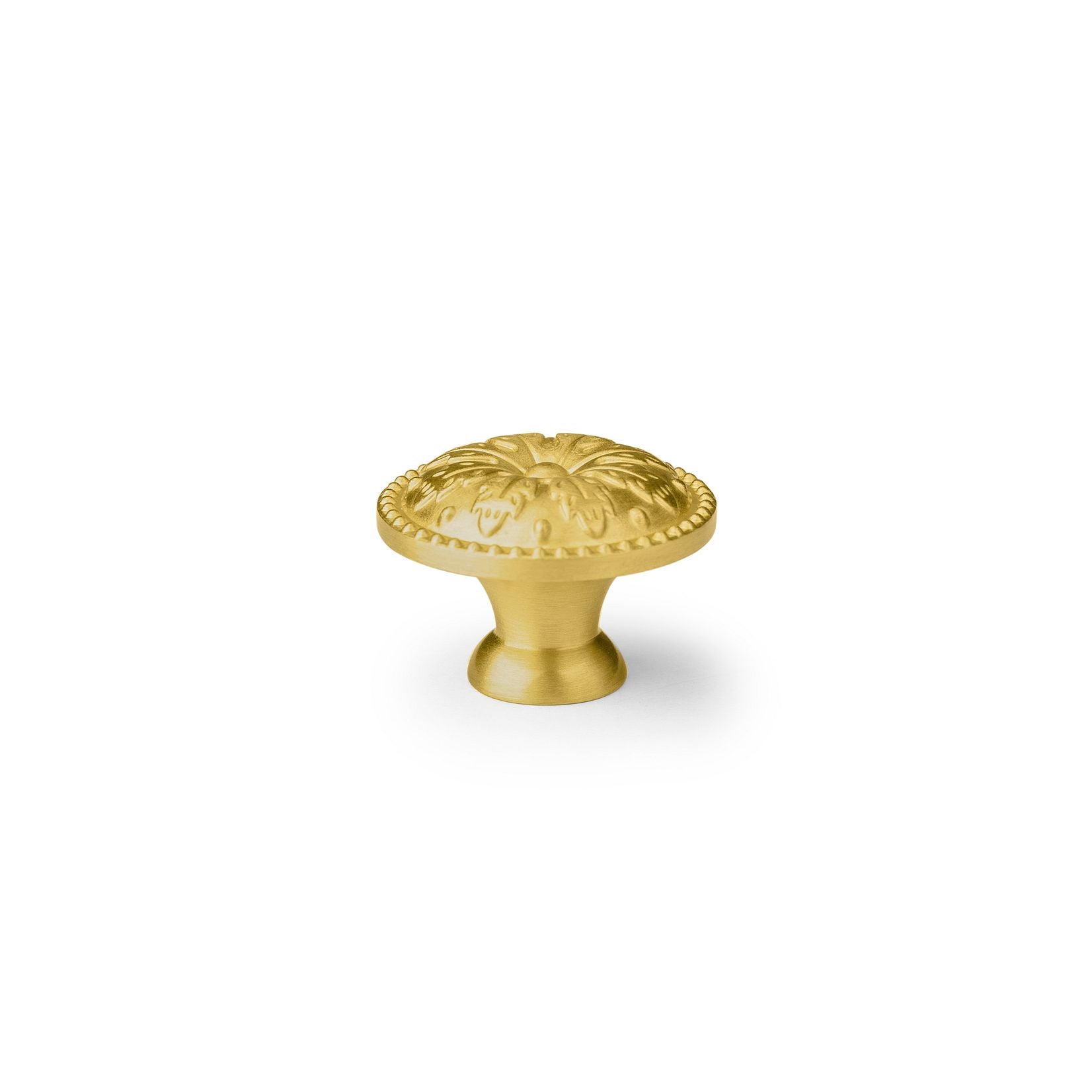 Glossy Sovereign knob B-0012, gold brass, Dia30mm H20mm, for kitchen & cabinet use by Mantara