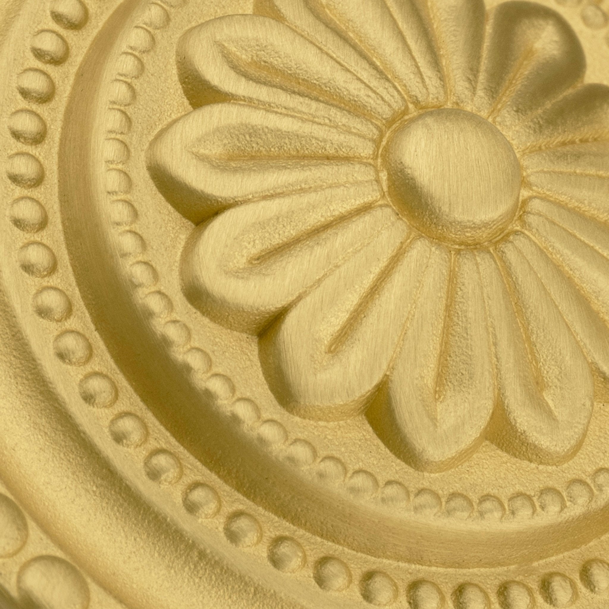 Sovereign Ring knob B-0013, gold brushed brass, Dia40mm H25mm, polished finish for wardrobes by Mantara