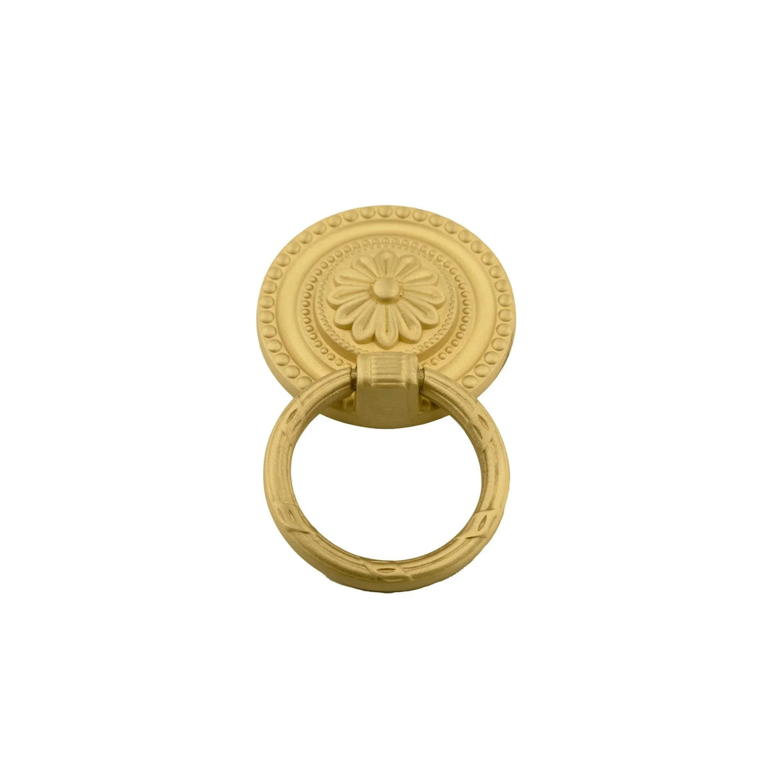 The Mantara B-0013 Sovereign Ring Knob is a modern polished brass knob in gold, perfect for wardrobes, doors, and cabinets.