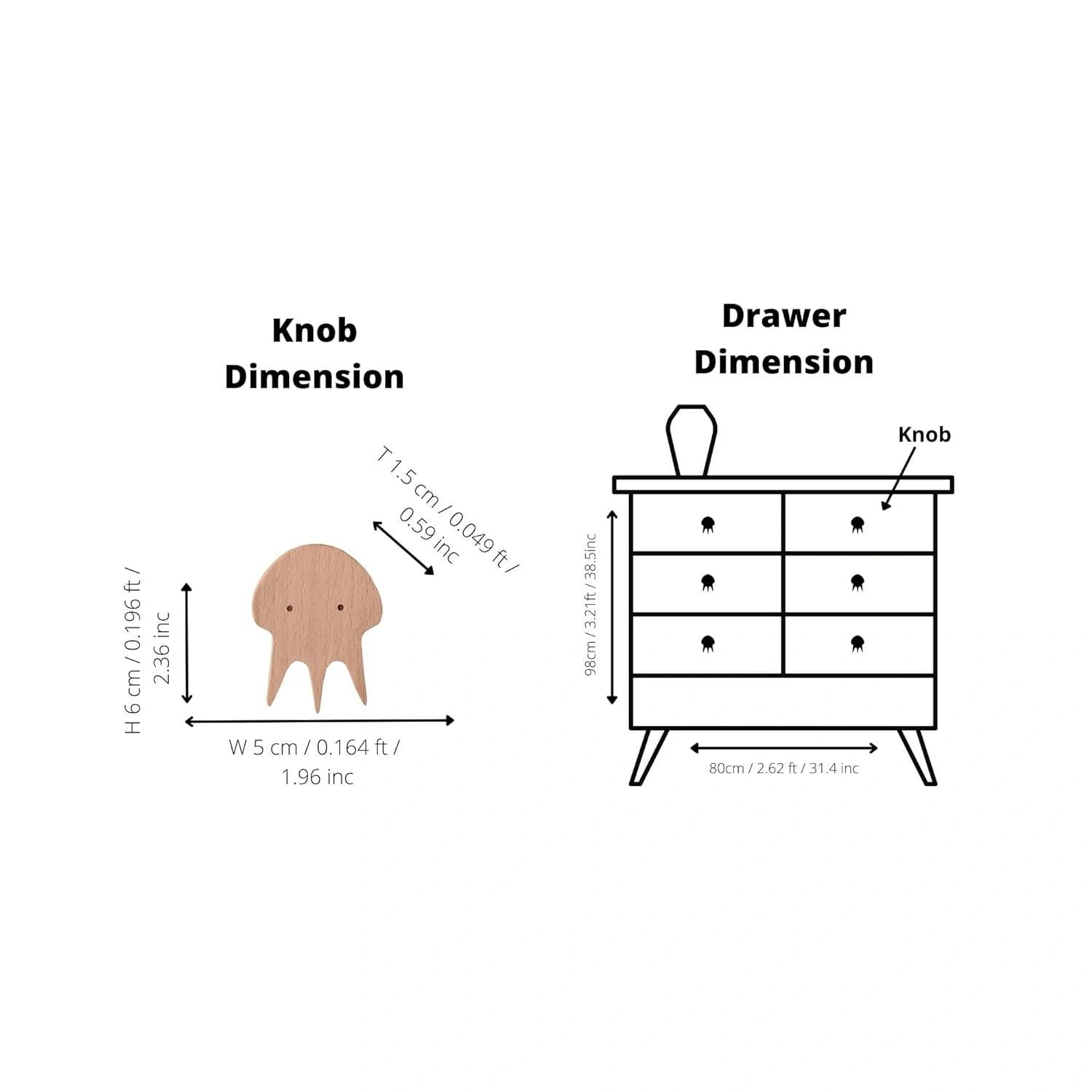 Mantara Squid knob W-0024 is a modern beige wooden knob, ideal for kids’ rooms, drawers, and wardrobes.