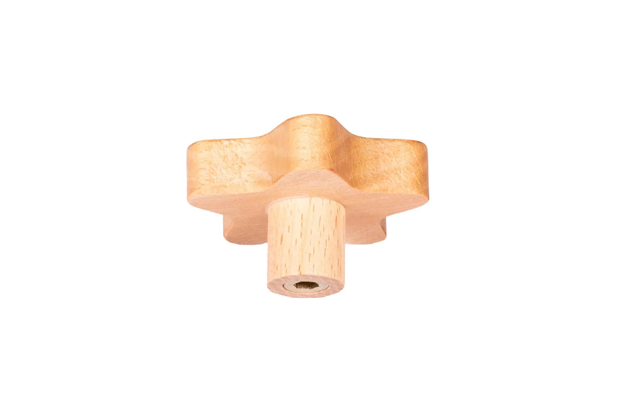 Mantara W-0046 Star Knob/Hook in brushed beige finish, modern design for wardrobes, cabinets, and furniture.