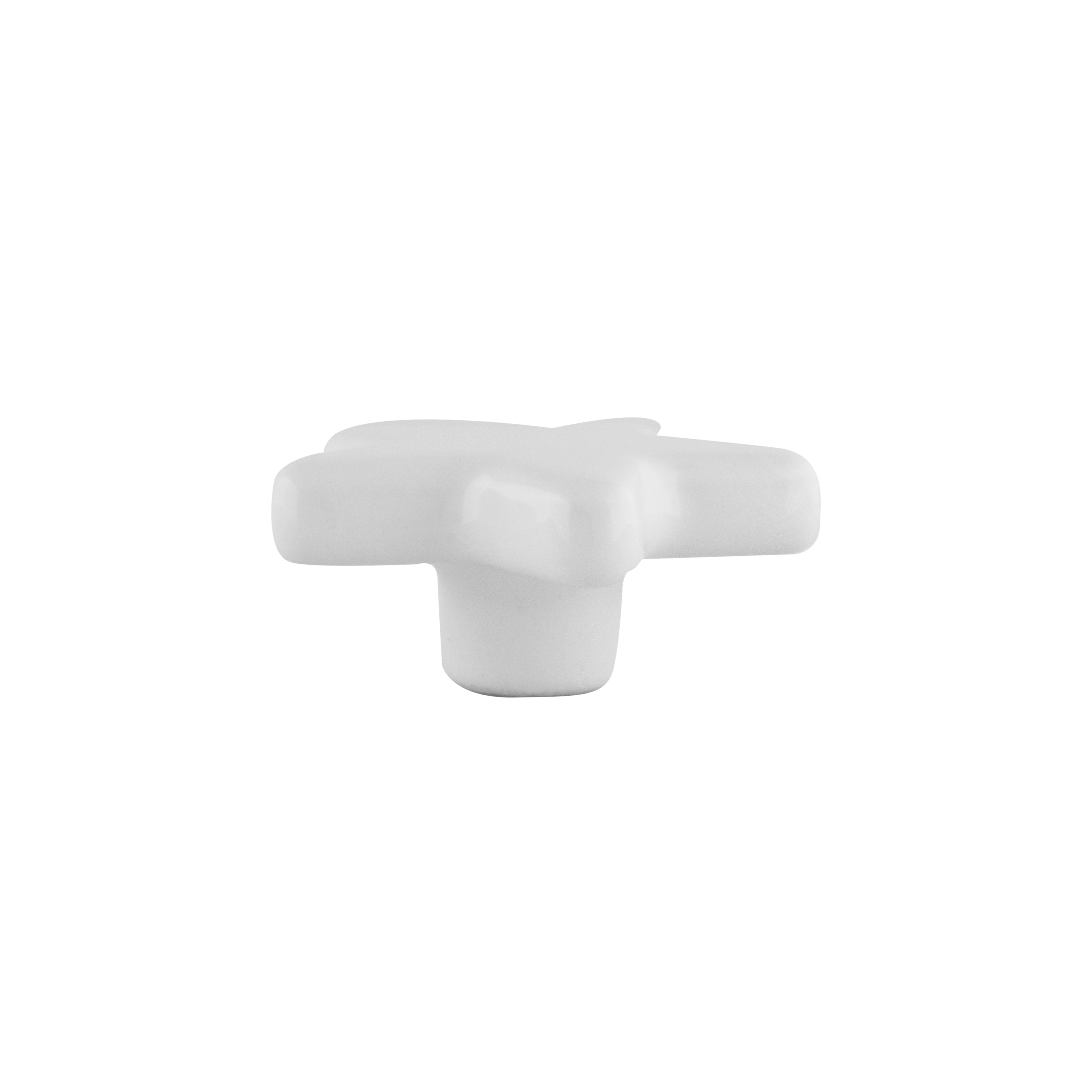 The Mantara CR-0002 Star Knob is a modern ceramic knob in white, ideal for bedrooms, drawers, and cabinets.