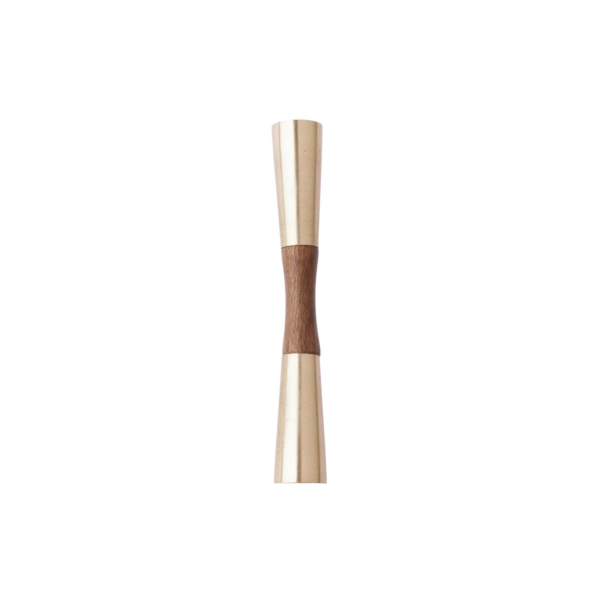 Mantara Sylvia Handle W-0014 is a modern brass & wood handle in brown+gold,ideal for wardrobes & drawers.