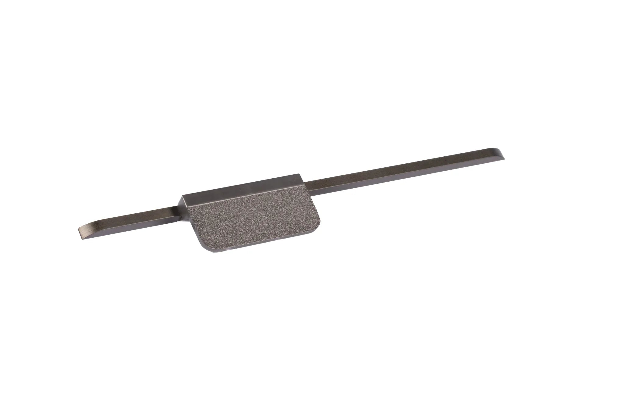 Mantara Talea Handle Z-0032 is a modern zinc handle in brushed black finish, ideal for kitchen and dresser drawers.