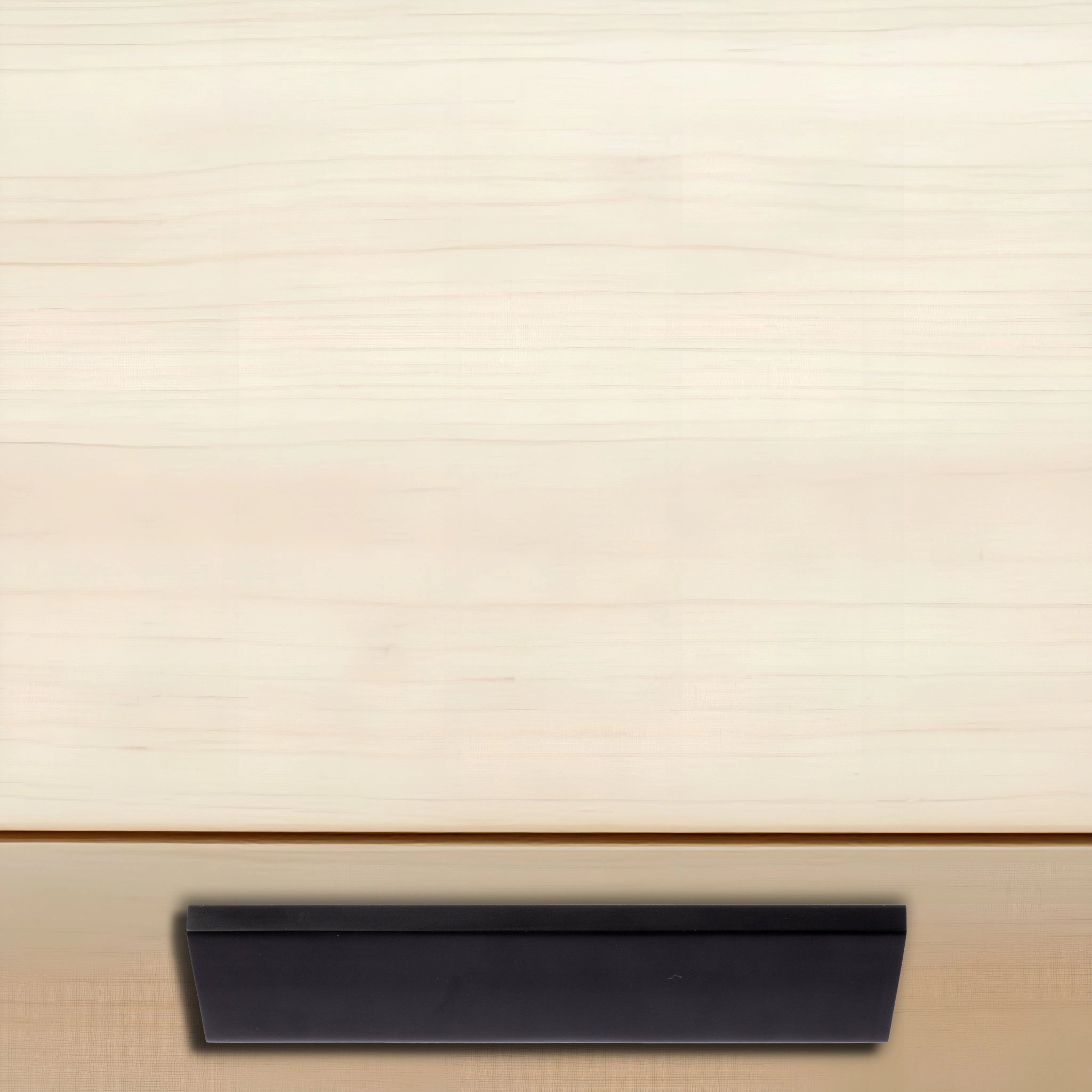 Mantara Tara handle AL-0015, black aluminum cabinet pull, L150mm CC128mm, brushed finish for kitchen drawers