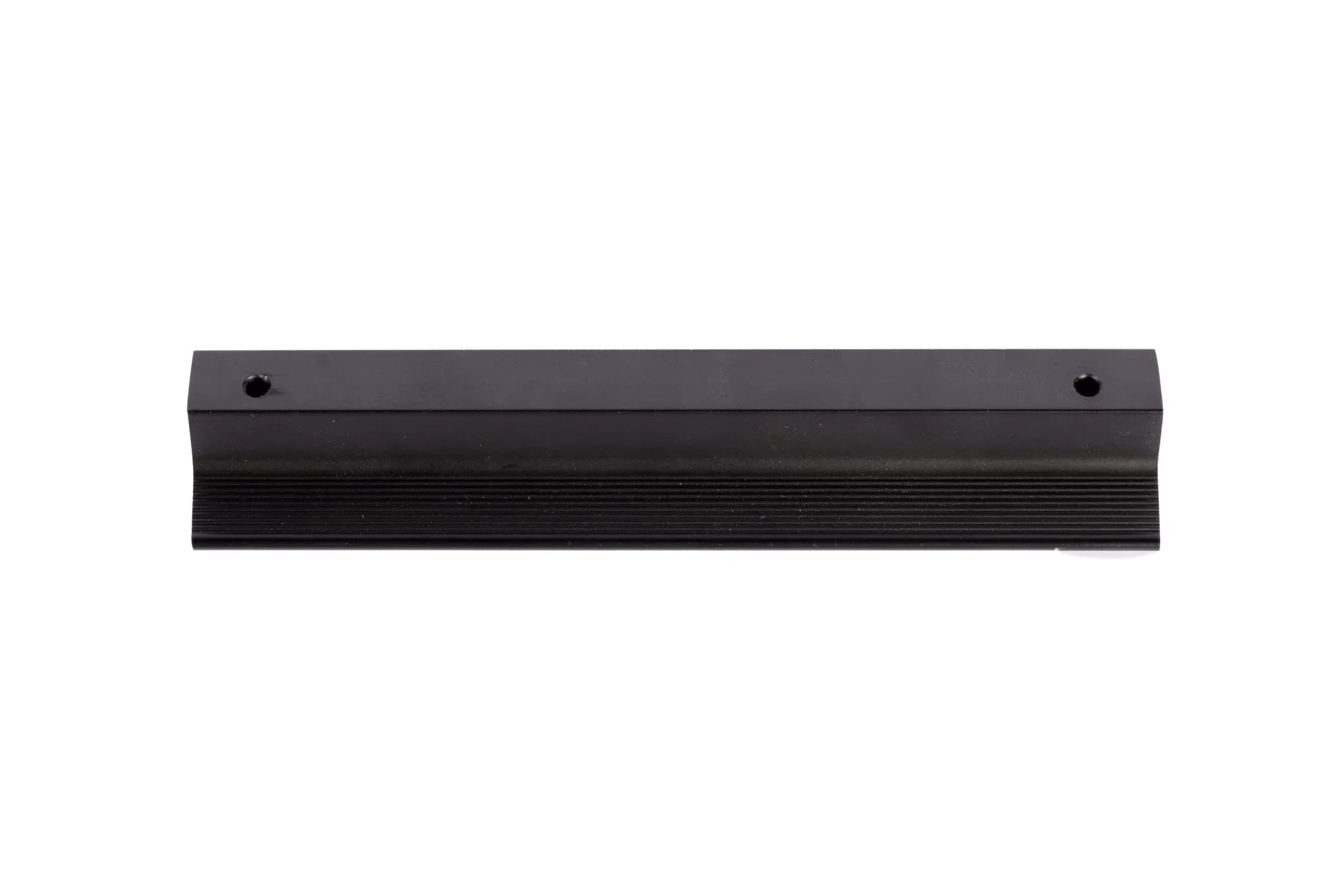 The Mantara AL-0015 Tara Handle is a modern black aluminum handle with a brushed finish, ideal for kitchens, drawers, and cabinets.
