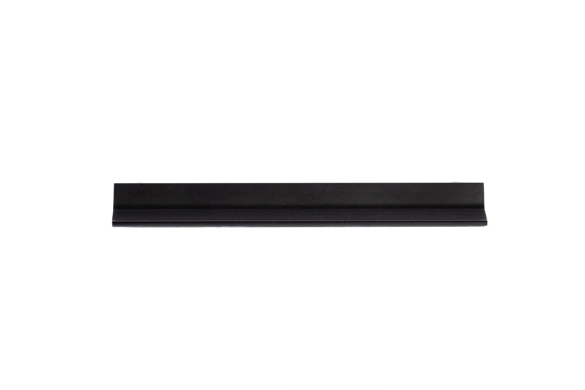 The Mantara AL-0015 Tara Handle is a modern black aluminum handle with a brushed finish, ideal for kitchens, drawers, and cabinets.