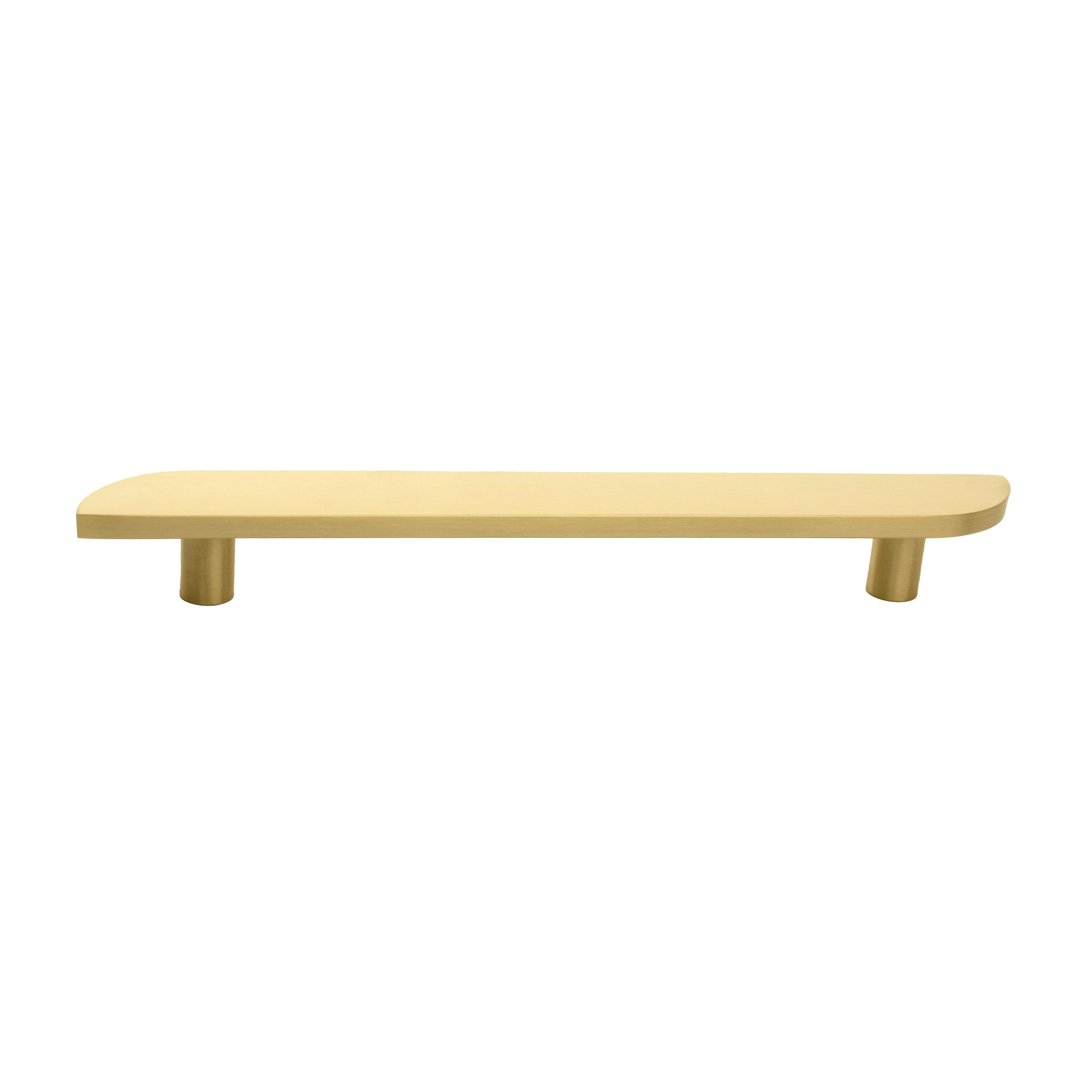 The Tarang hanlde by Mantara (B-0104) is a brushed brass modern pair knob in gold, perfect for wardrobes, doors, and kitchens.