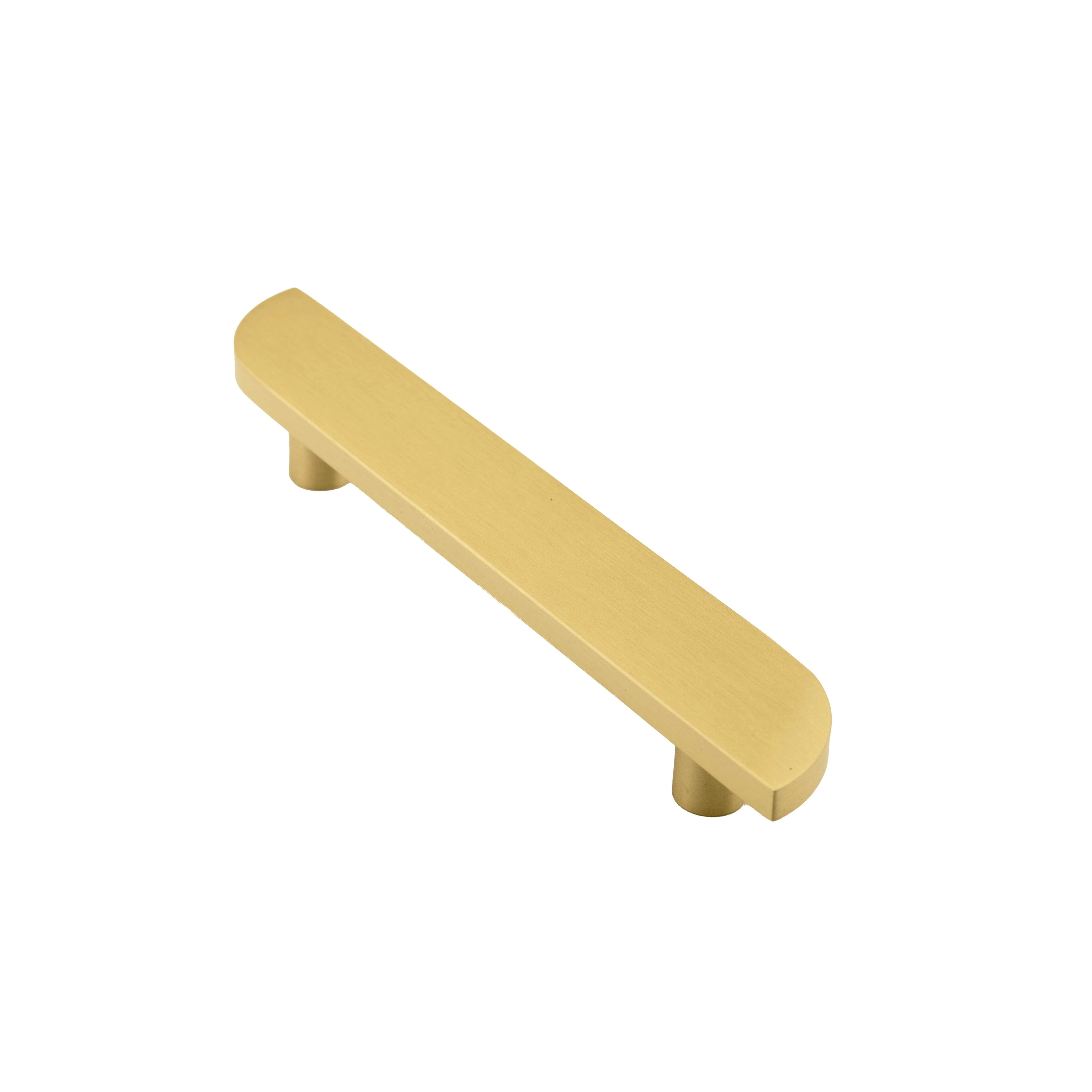 The Tarang hanlde by Mantara (B-0104) is a brushed brass modern pair knob in gold, perfect for wardrobes, doors, and kitchens.