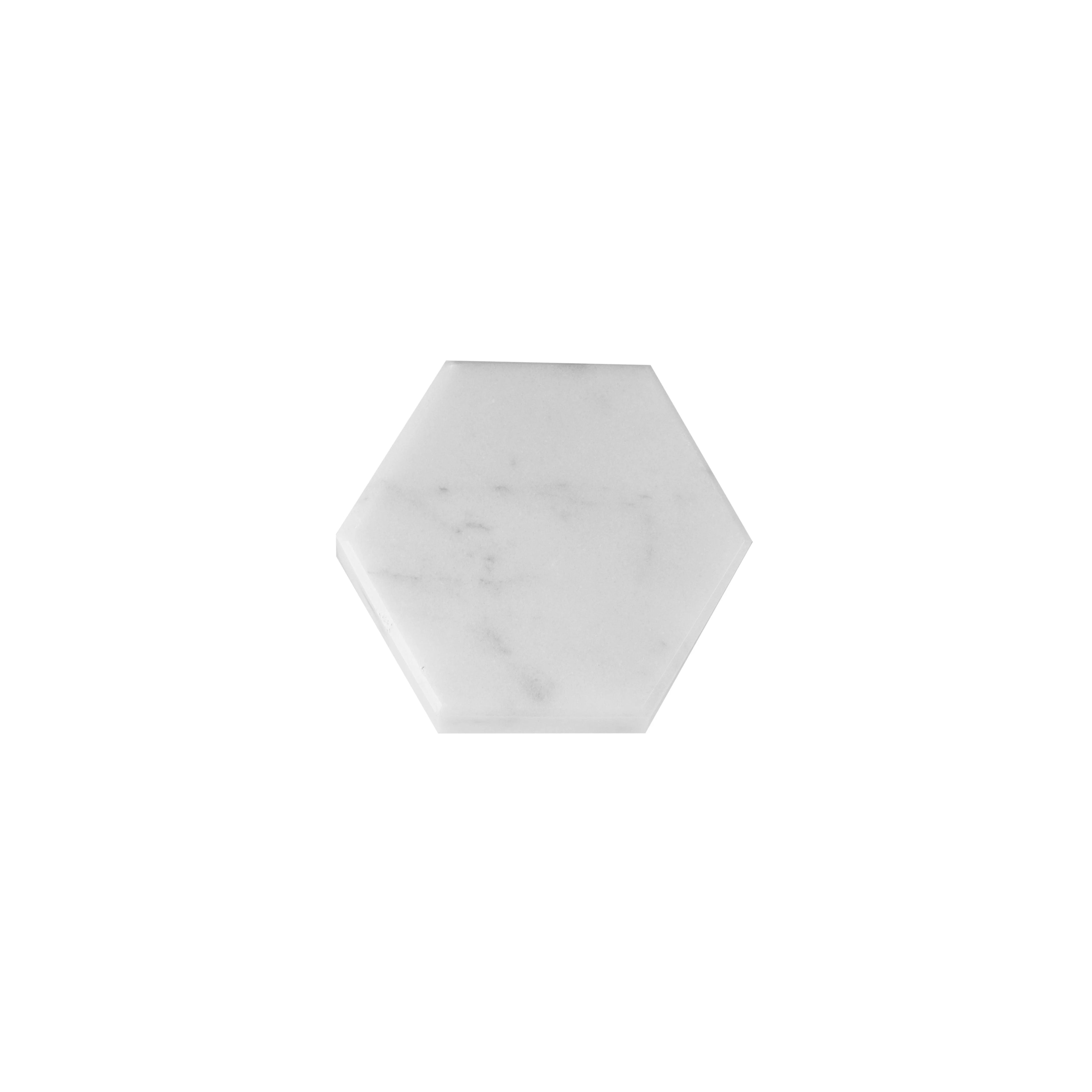 The Mantara M-0002 Tetris Knob is a modern marble and brass knob in white, perfect for doors, drawers, and cabinets.