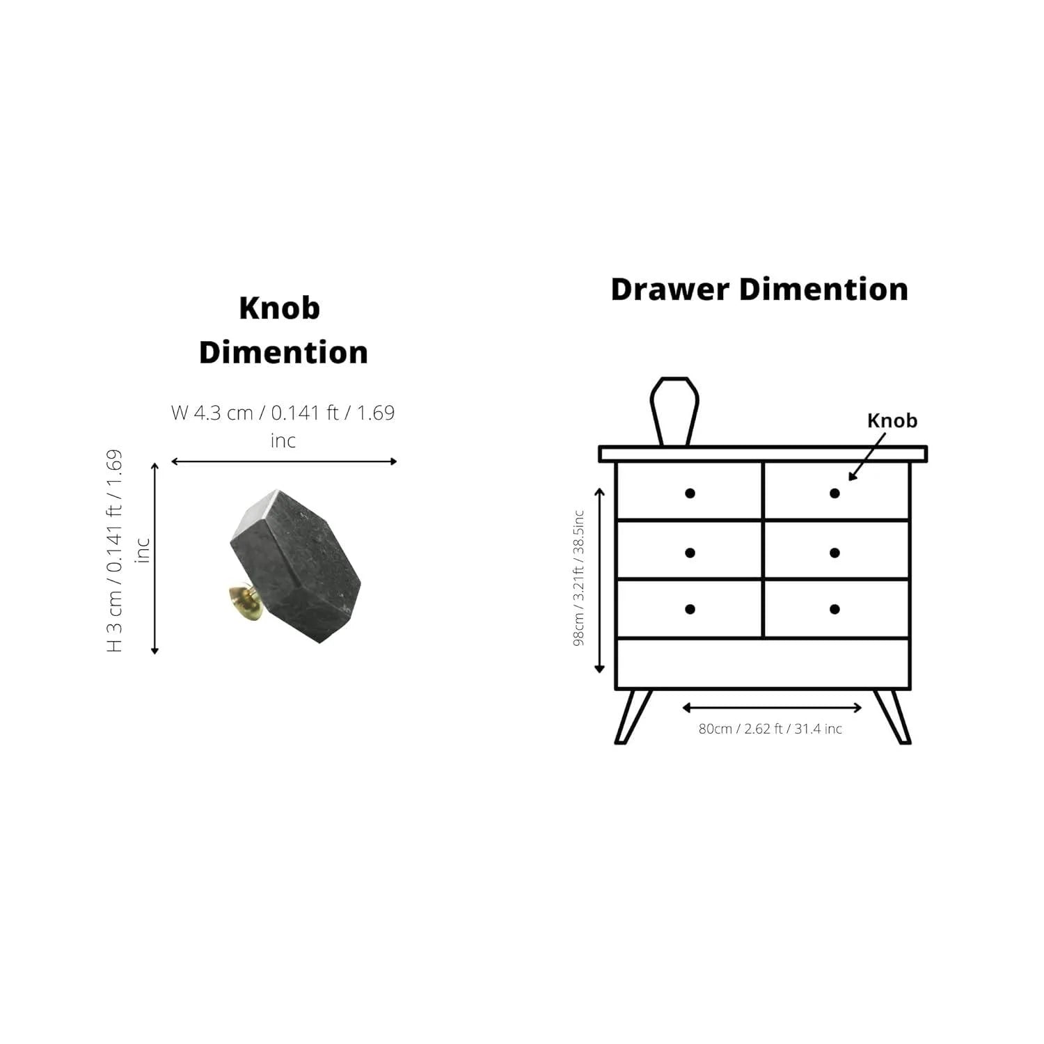 The Mantara M-0002 Tetris Knob is a modern marble and brass knob in black, perfect for doors, drawers, and cabinets.