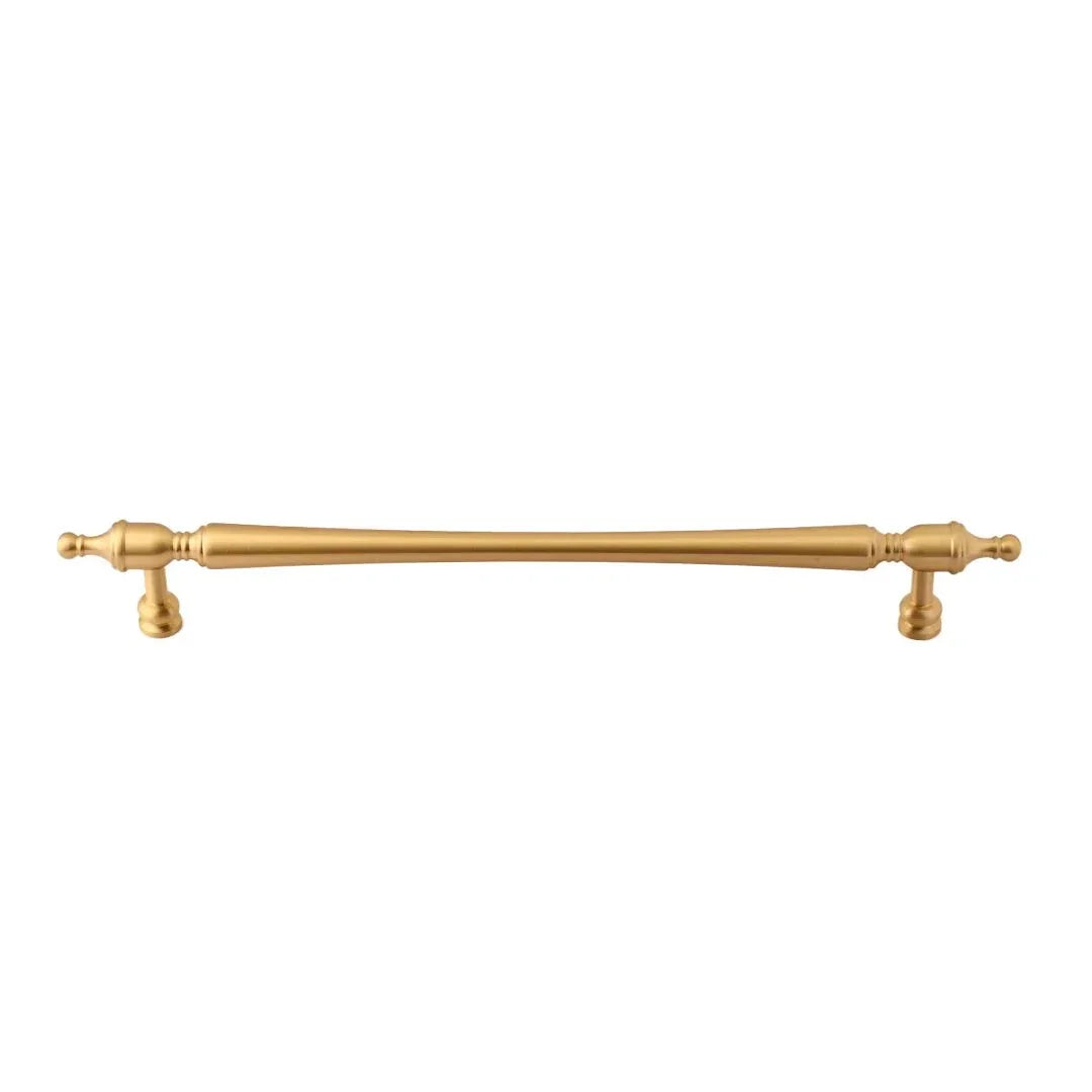 The Mantara B-0129 Thara Handle is a modern brass handle in bronze and gold, ideal for drawers, cabinets, and kitchen furniture.