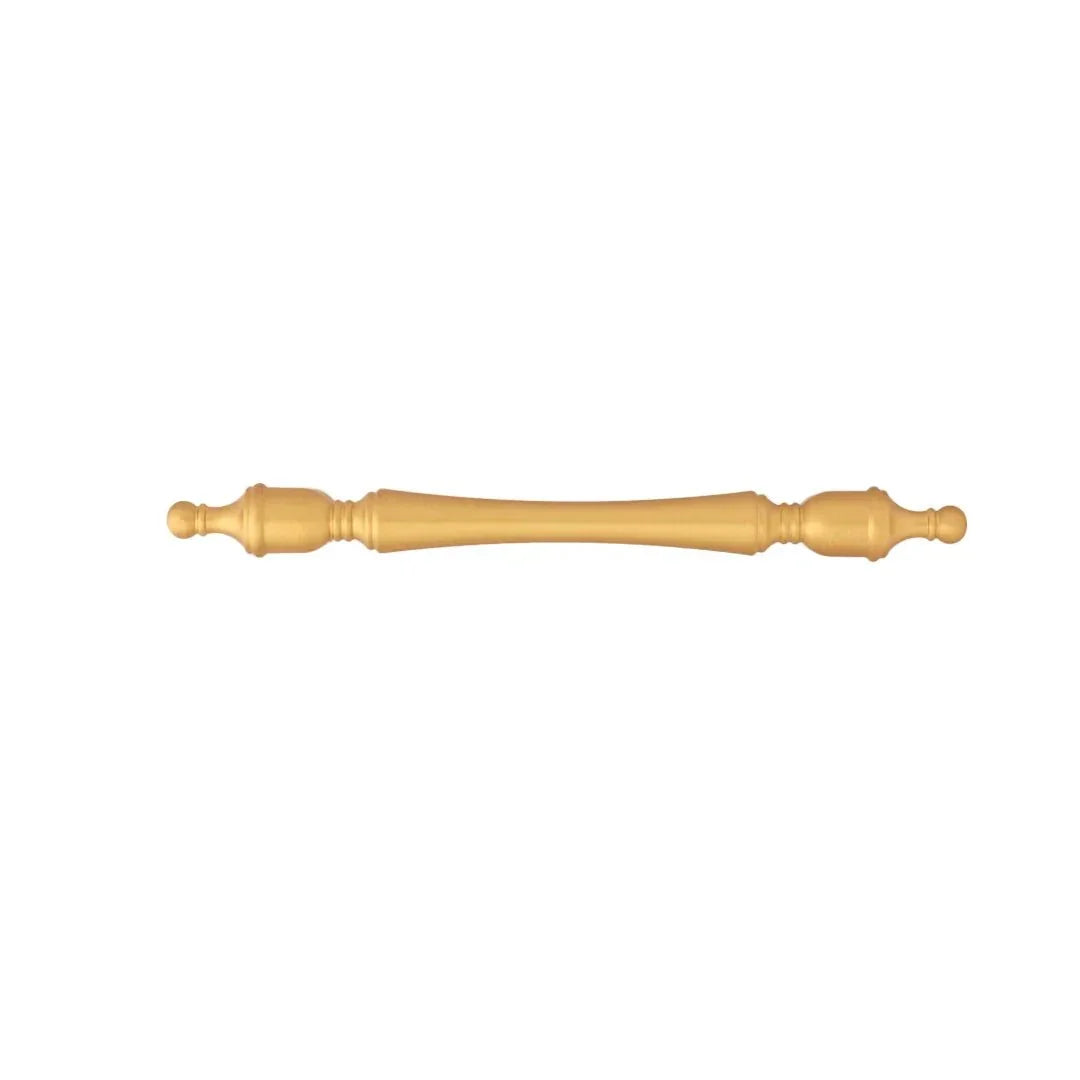 The Mantara B-0129 Thara Handle is a modern brass handle in bronze and gold, ideal for drawers, cabinets, and kitchen furniture.