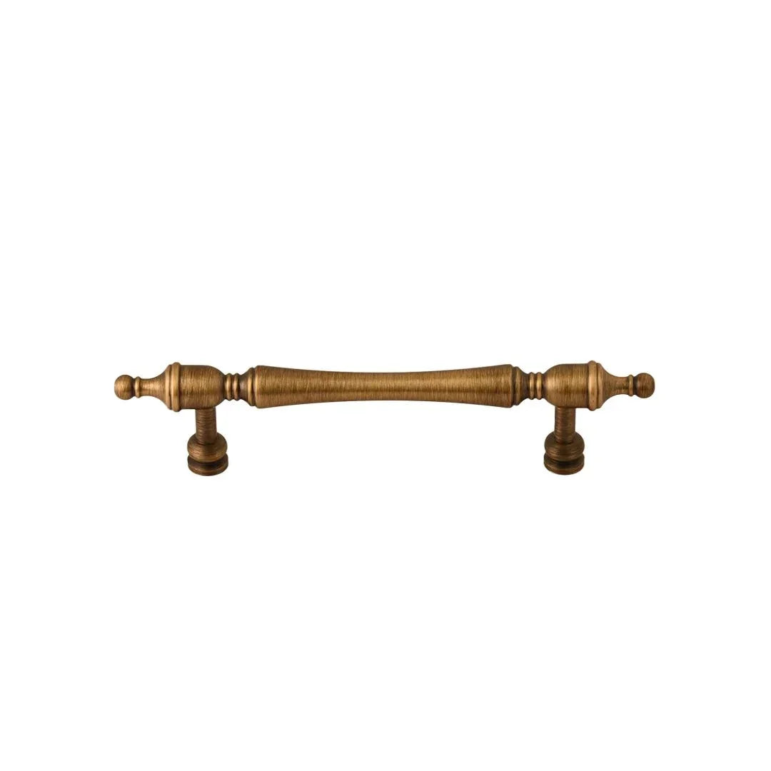 The Mantara B-0129 Thara Handle is a modern brass handle in bronze and gold, ideal for drawers, cabinets, and kitchen furniture.