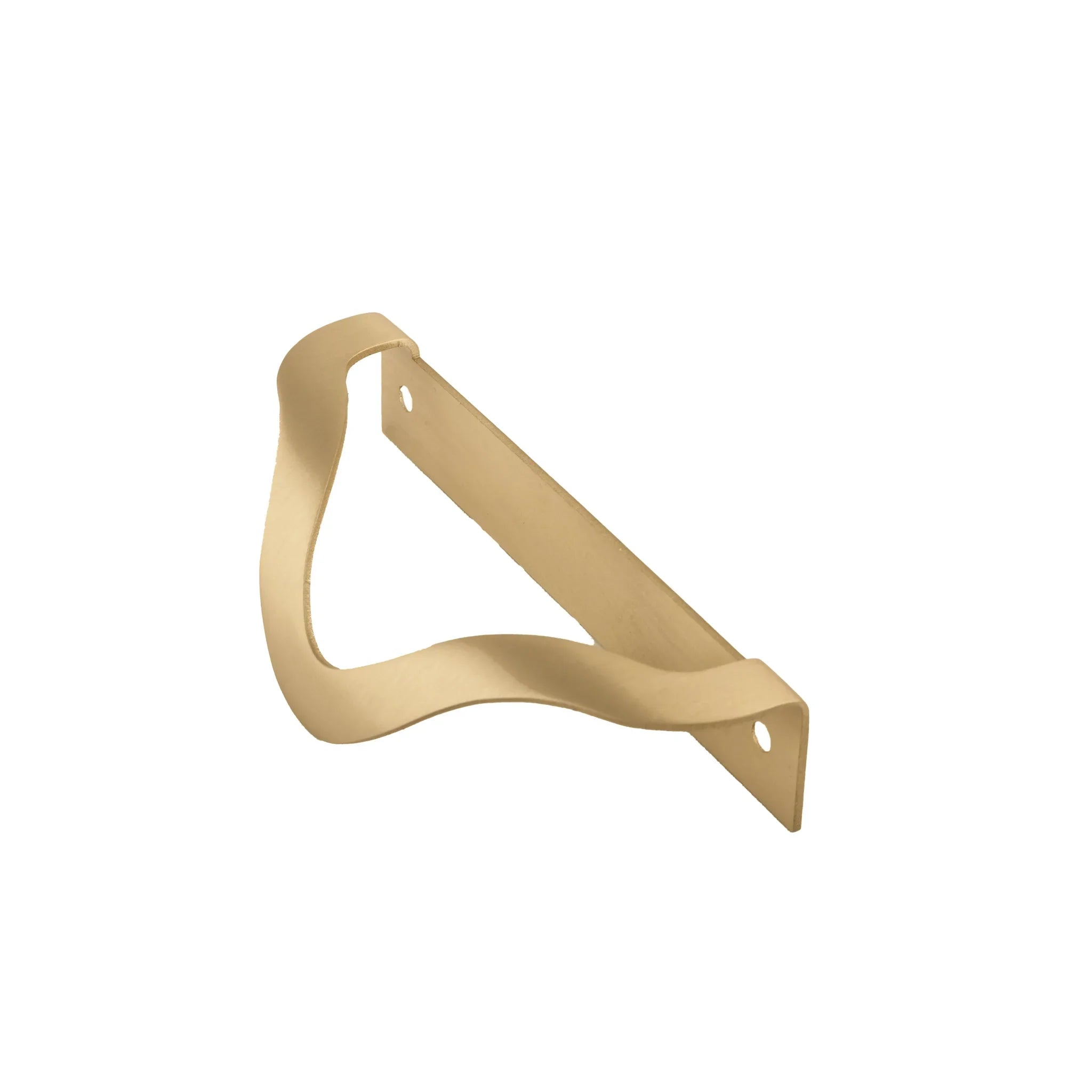 The Mantara B-0048 Trinity Pull Knob is a modern brushed brass knob in gold, perfect for drawers, furniture, bedrooms, and kitchens.