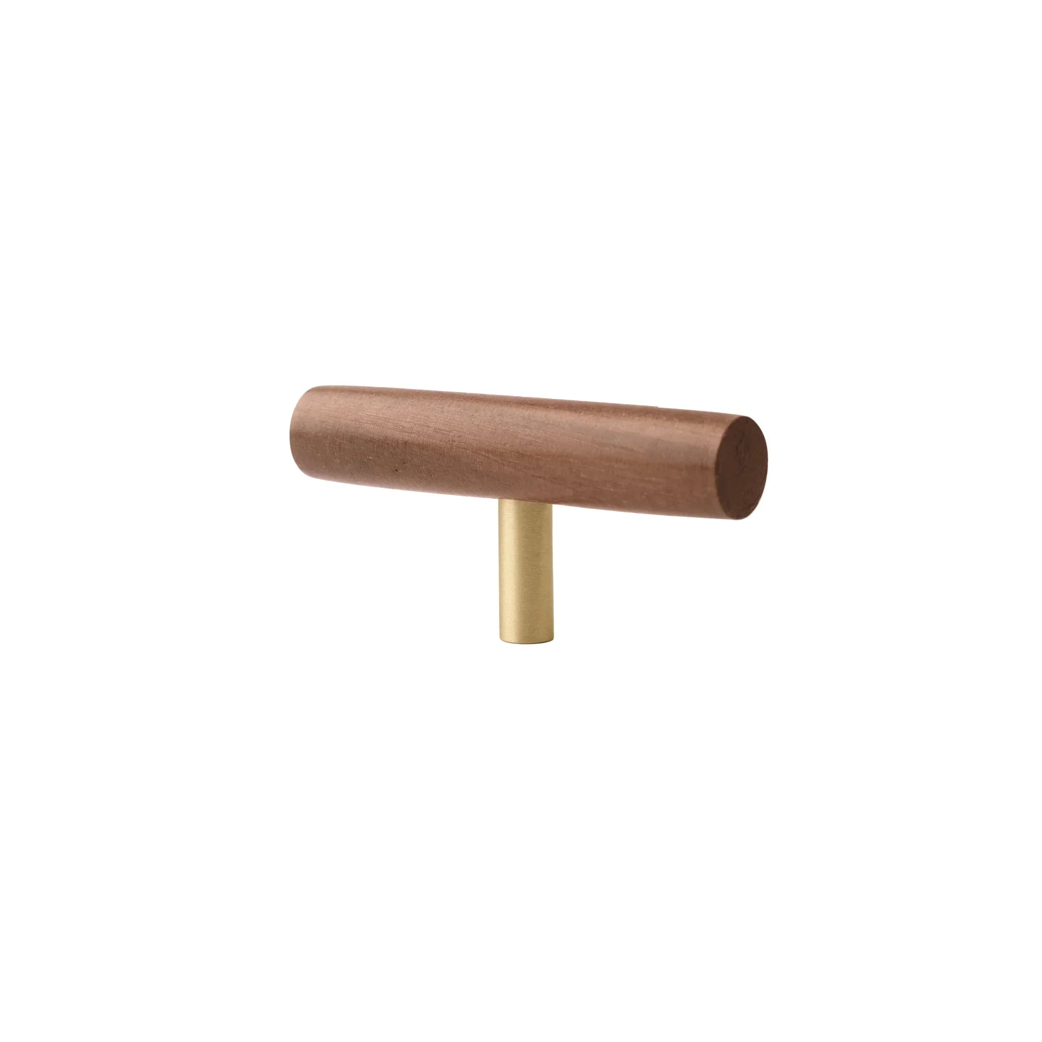 Mantara Tudor Handle W-0007 is a modern brass & walnut handle in brown, ideal for main doors, wardrobes & cabinets.